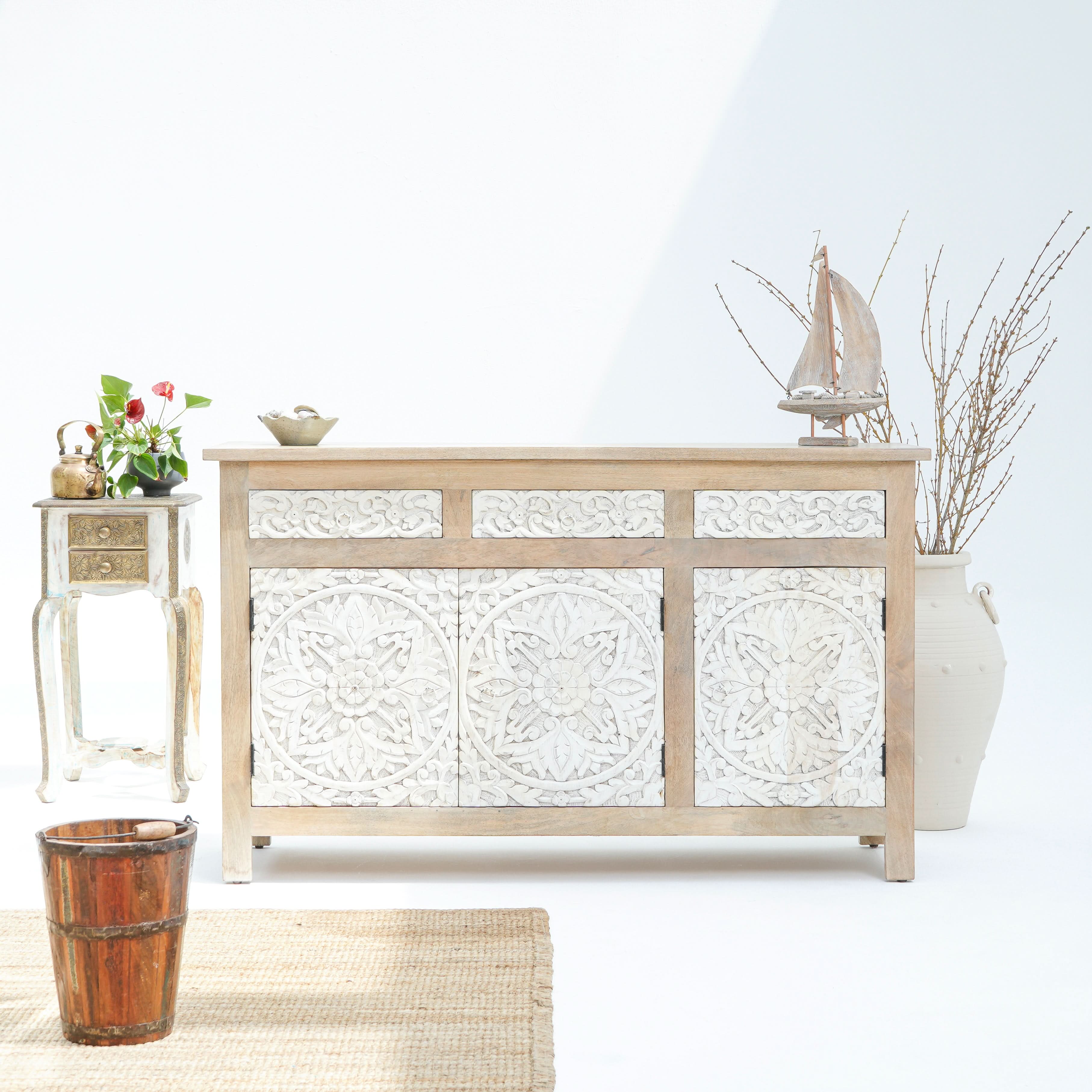 DABORA THREE DOOR THREE DRAWER SIDEBOARD - Art and craft furniture
