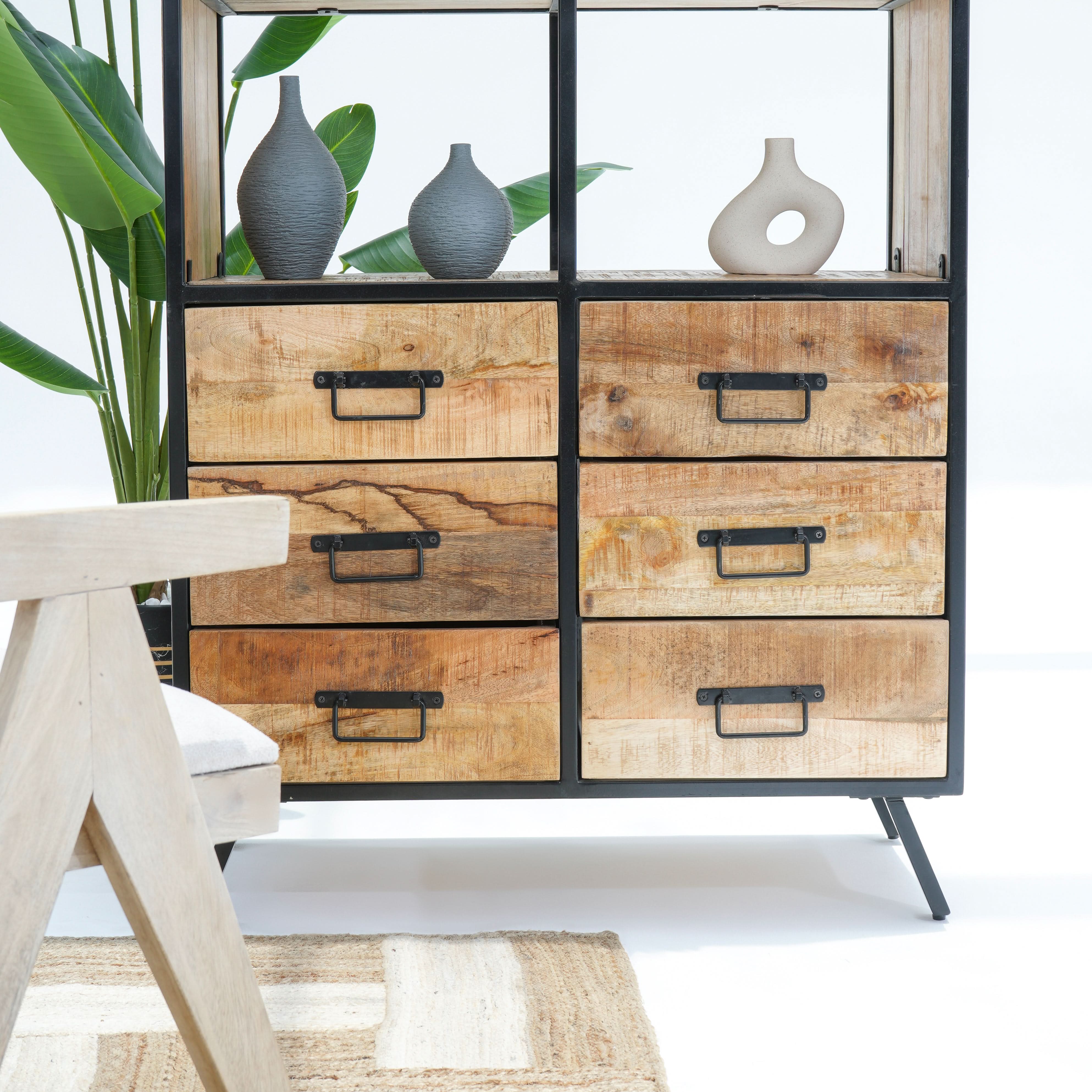 GENEVA SIX-DRAWER BOOKSHELF - Art and craft furniture