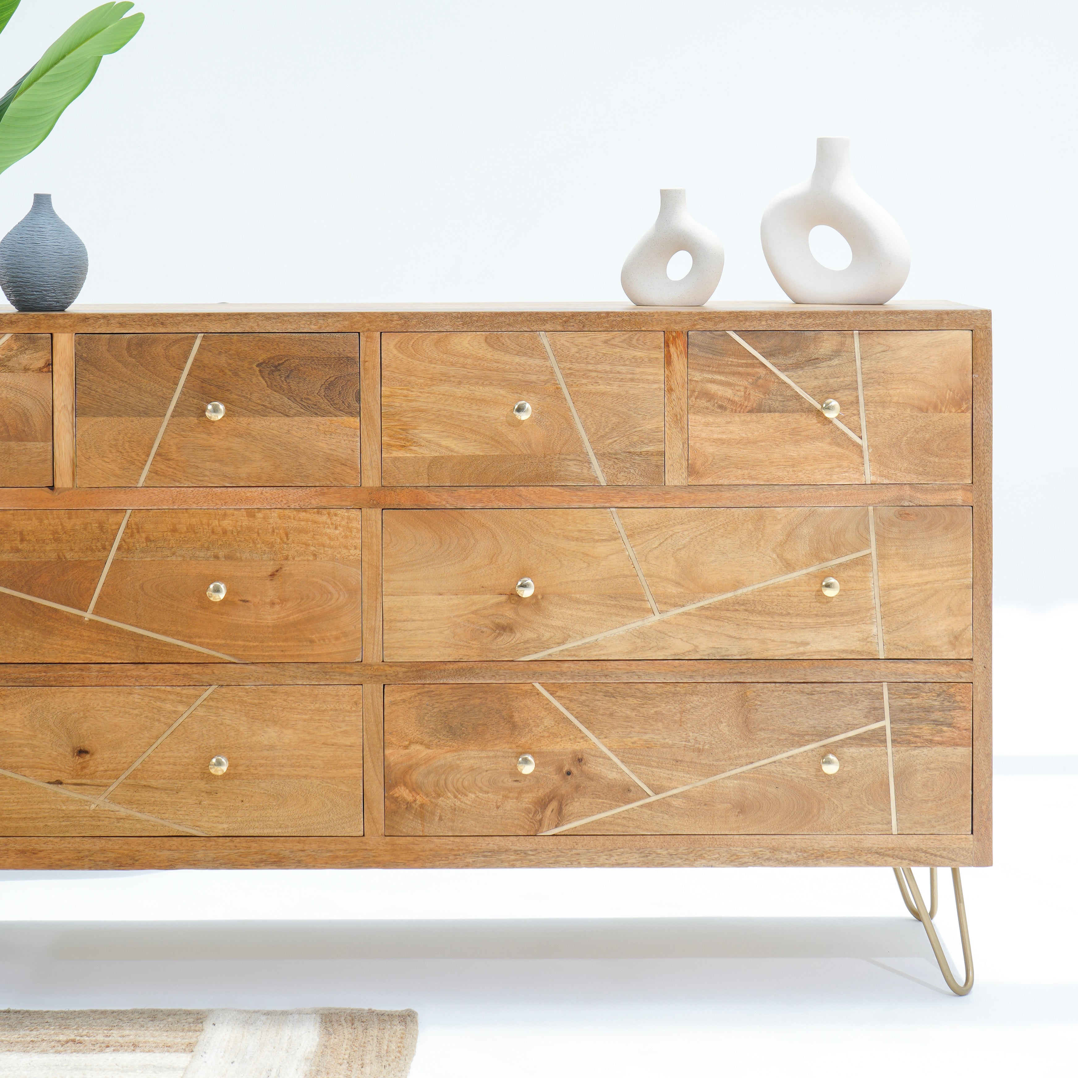 Golden Mango Wood Chest of Drawer