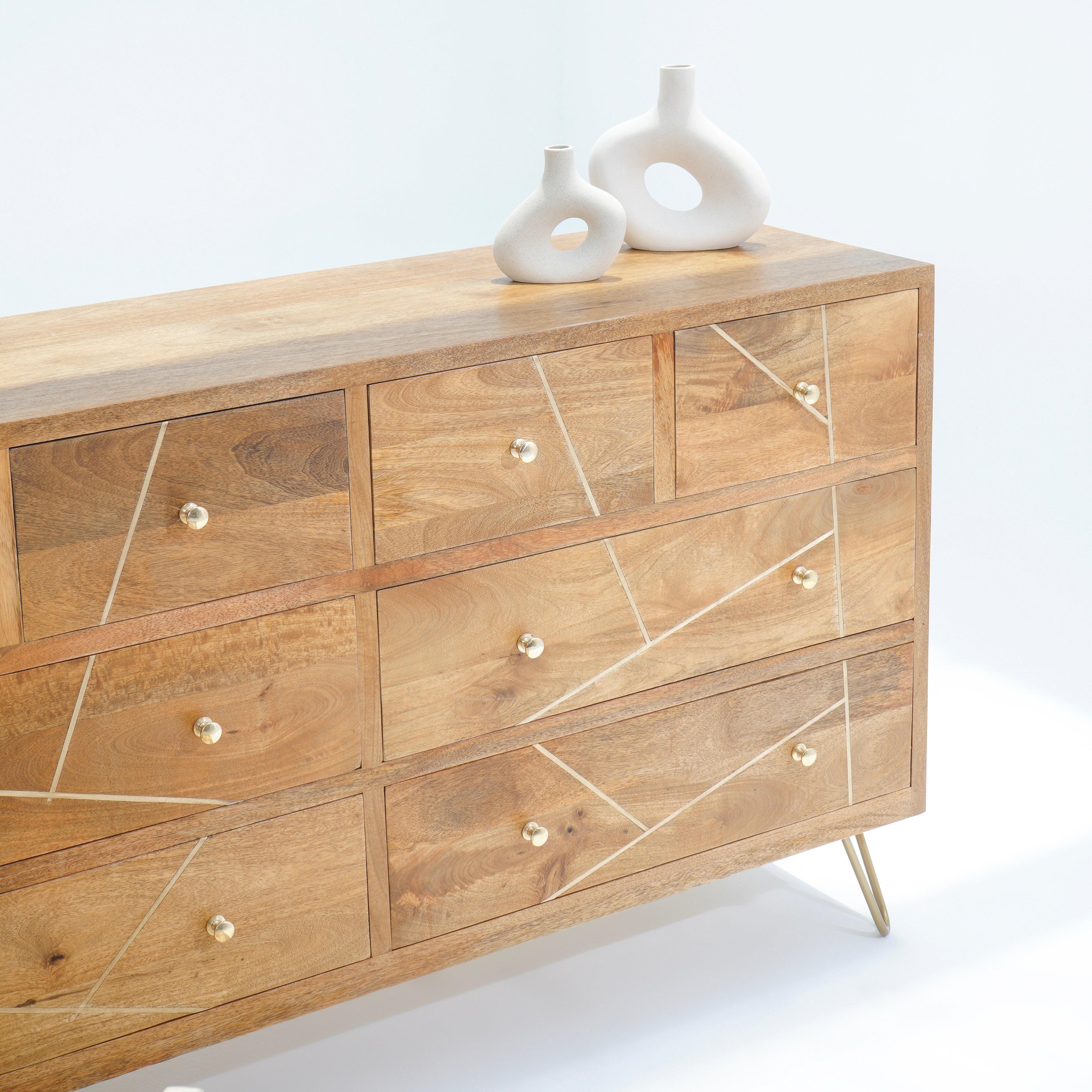 Golden Mango Wood Chest of Drawer