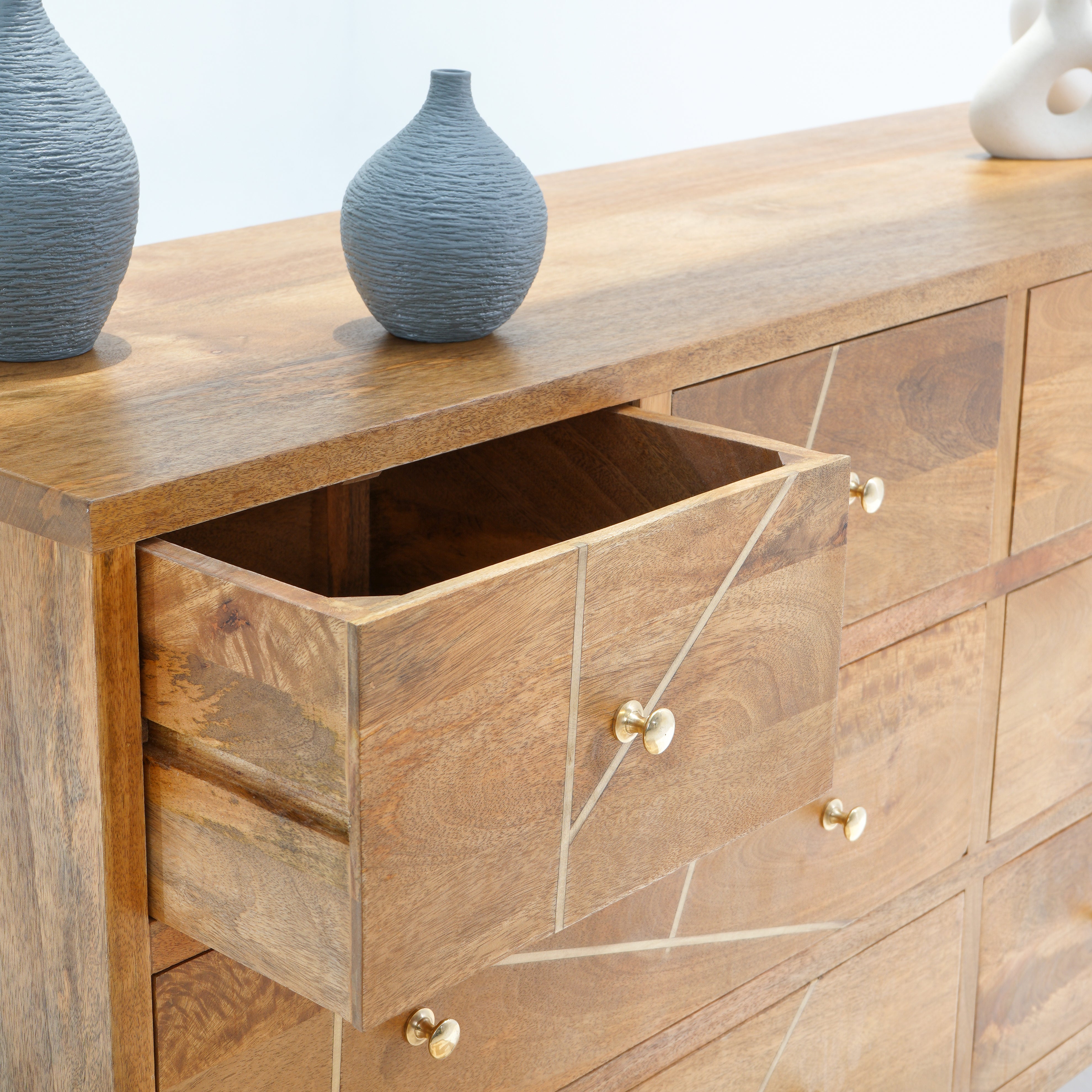 Golden Mango Wood Chest of Drawer