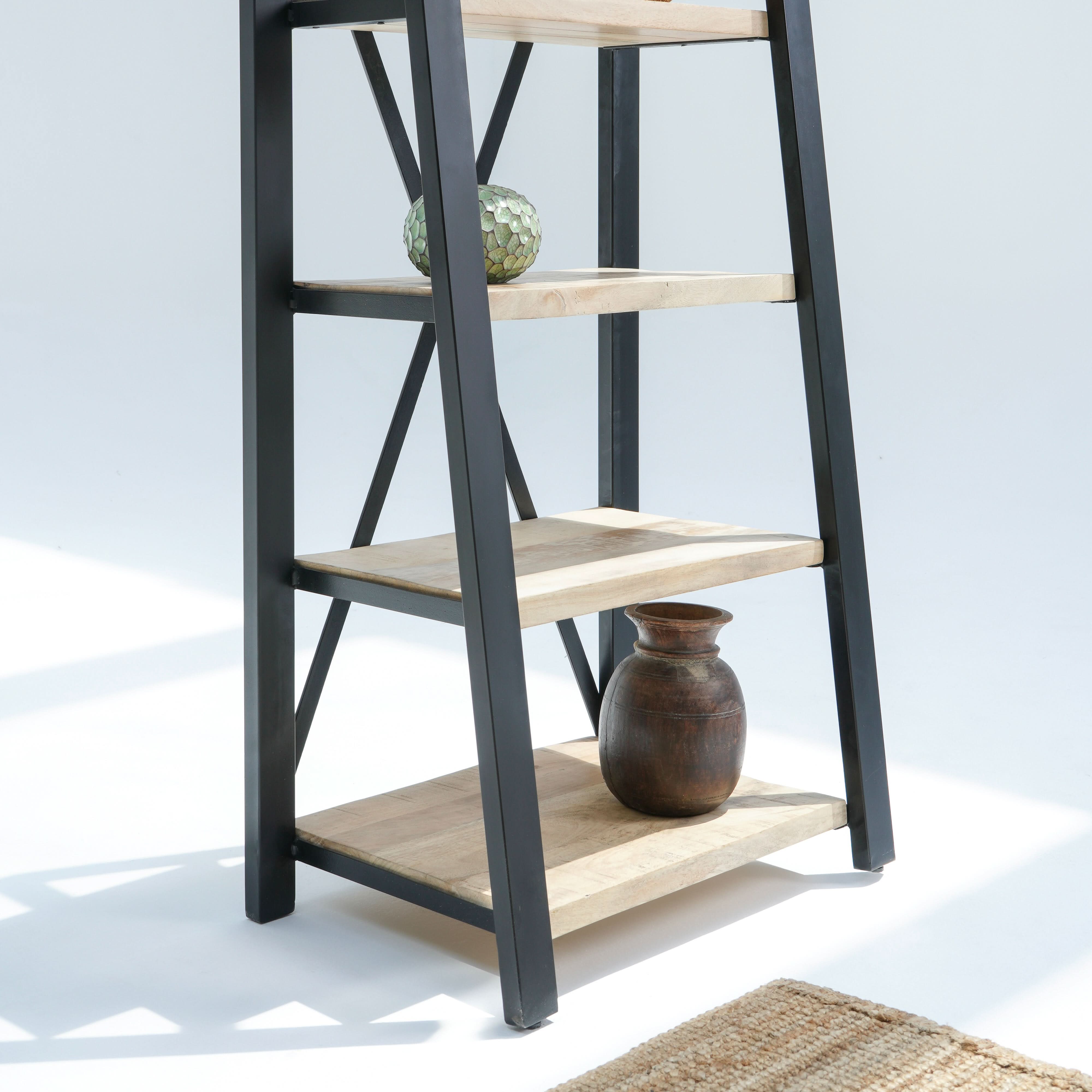 IRONIX BLACK METAL OPEN BOOKSHELF - Art and craft furniture