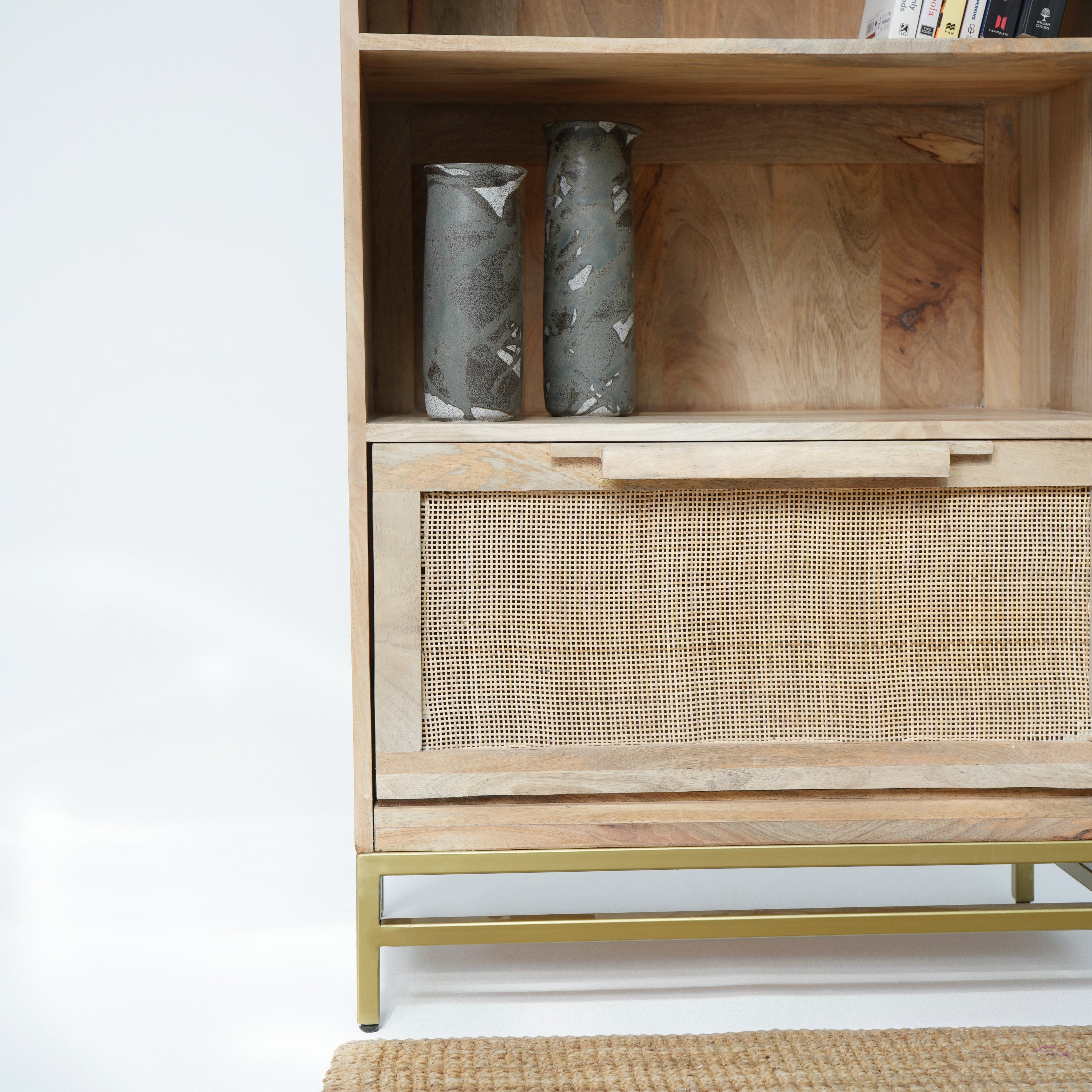 Parisian Cane One-Drawer Bookshelf