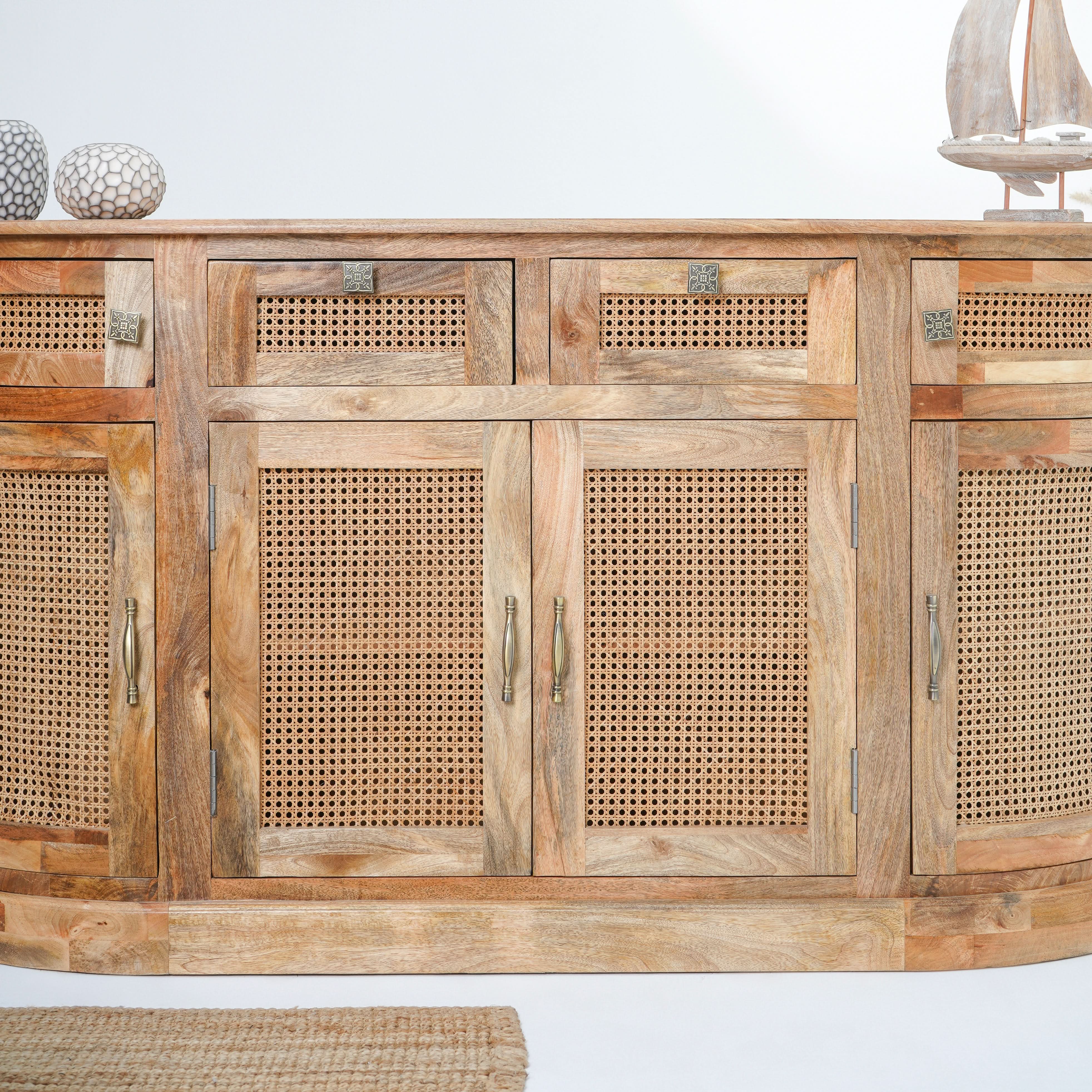 CANOVIA CANE FOUR DOOR FOUR DRAWER SIDEBOARD - Art and craft furniture