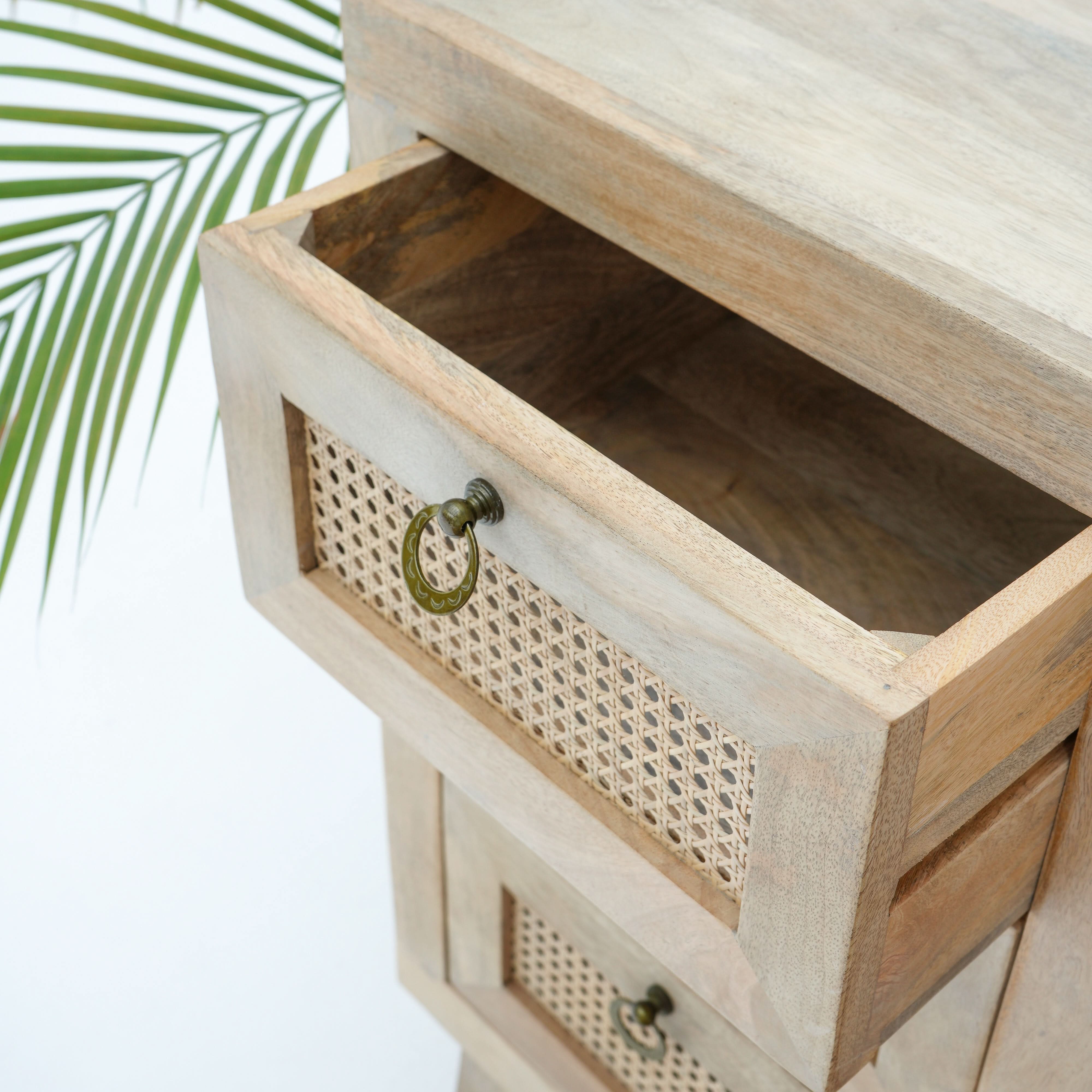 CANOVIA CANE THREE DRAWER ONE DOOR SIDEBOARD - Art and craft furniture
