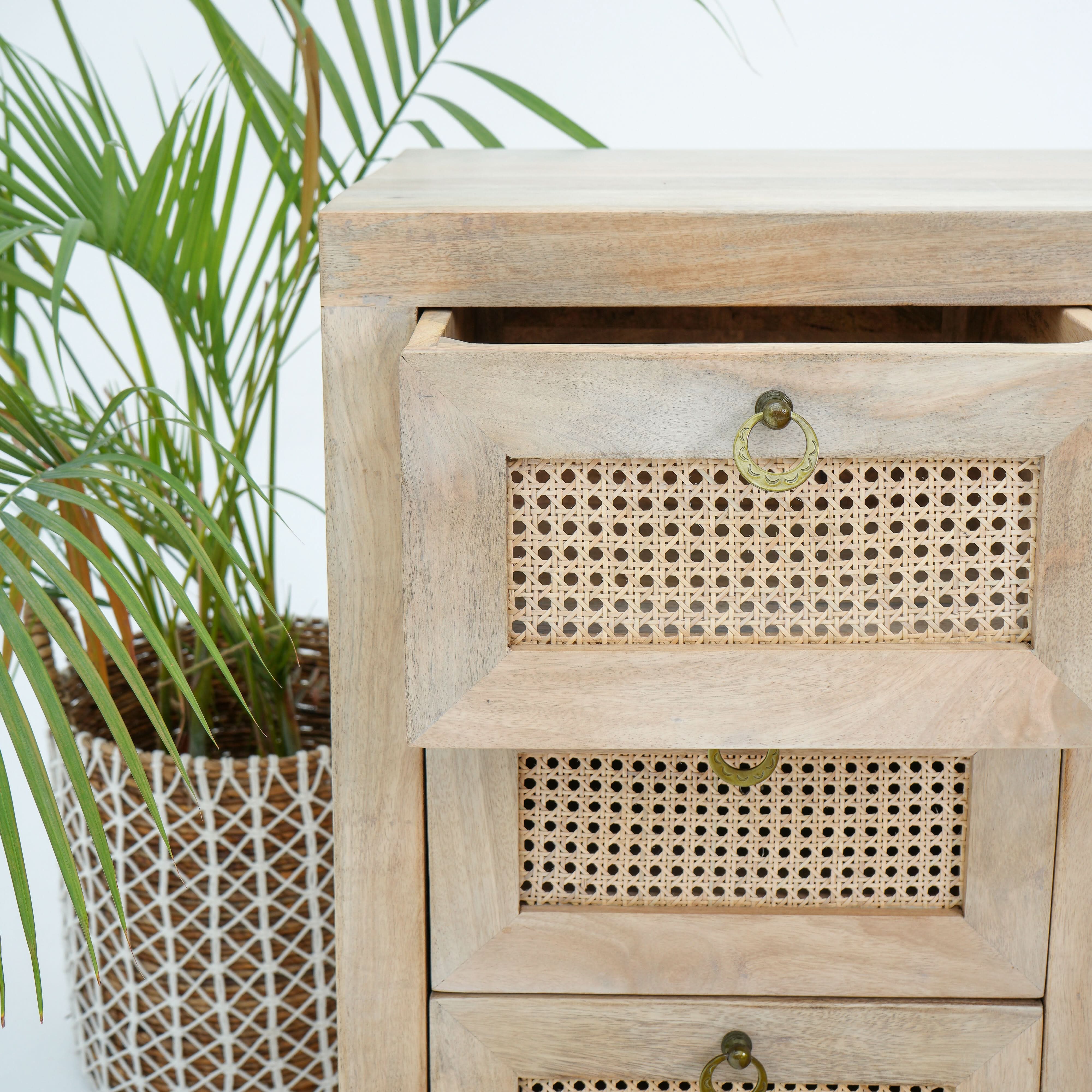CANOVIA CANE THREE DRAWER ONE DOOR SIDEBOARD - Art and craft furniture