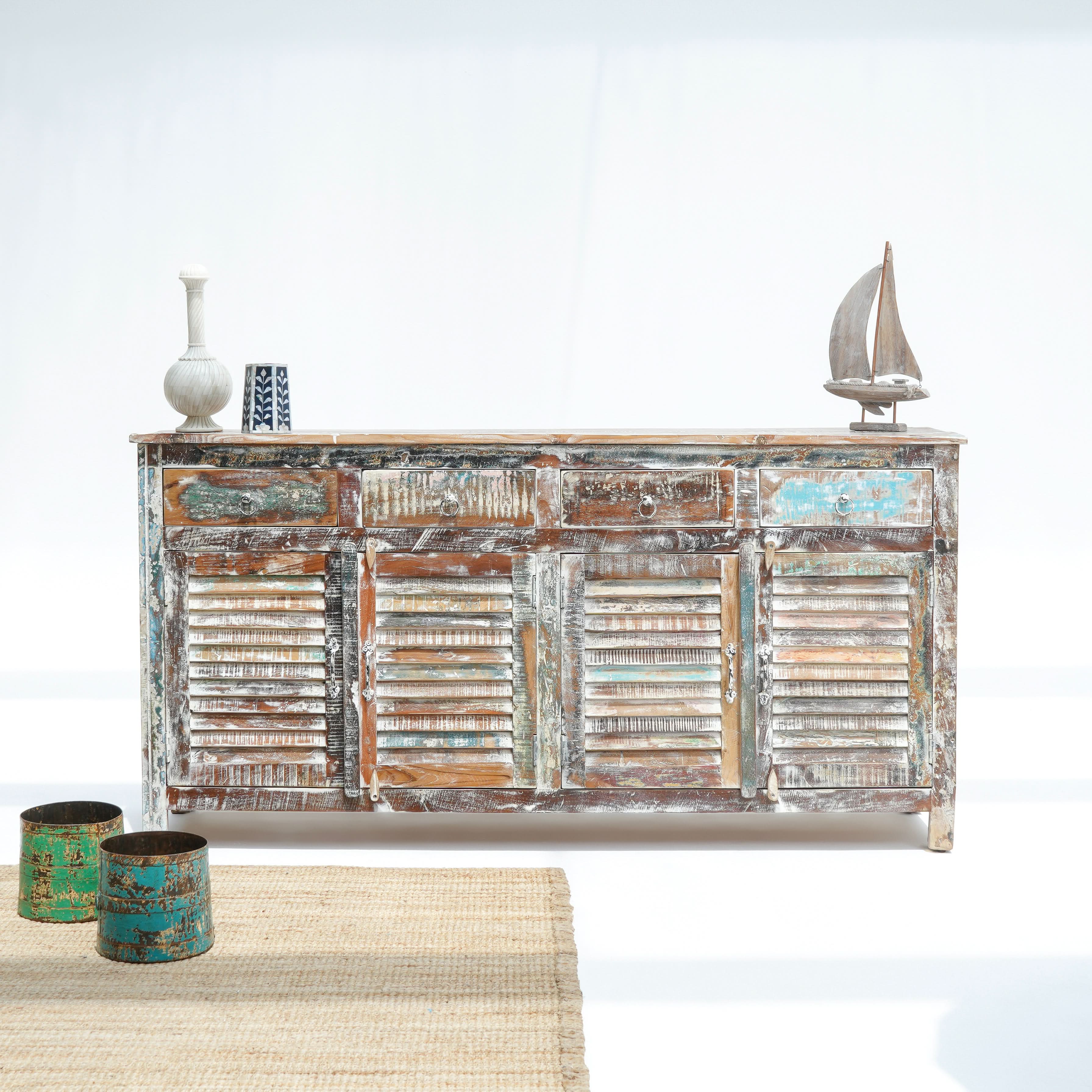 THE ALTON MANOR FOUR DOOR RECYCLE SIDEBOARD - Art and craft furniture