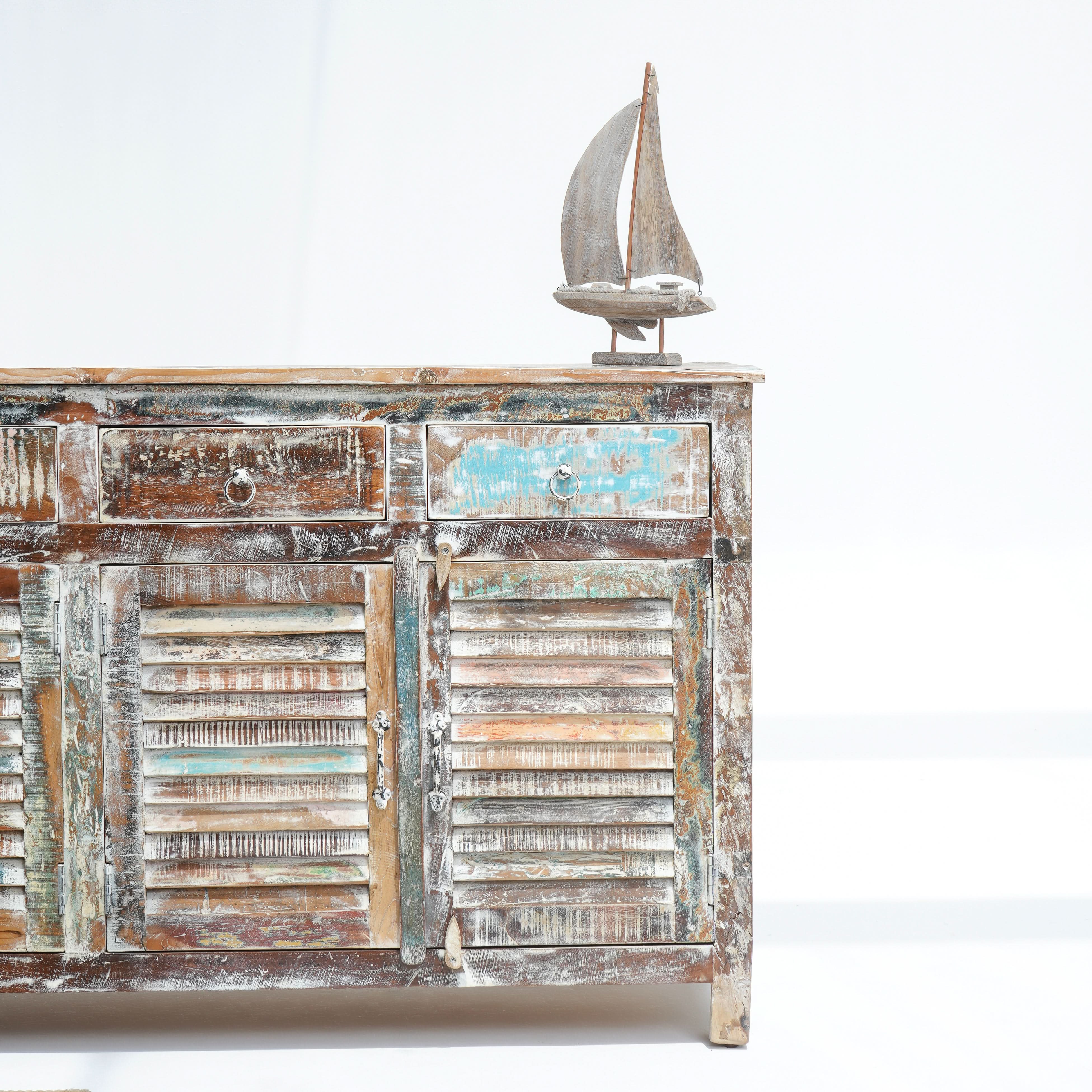 THE ALTON MANOR FOUR DOOR RECYCLE SIDEBOARD - Art and craft furniture