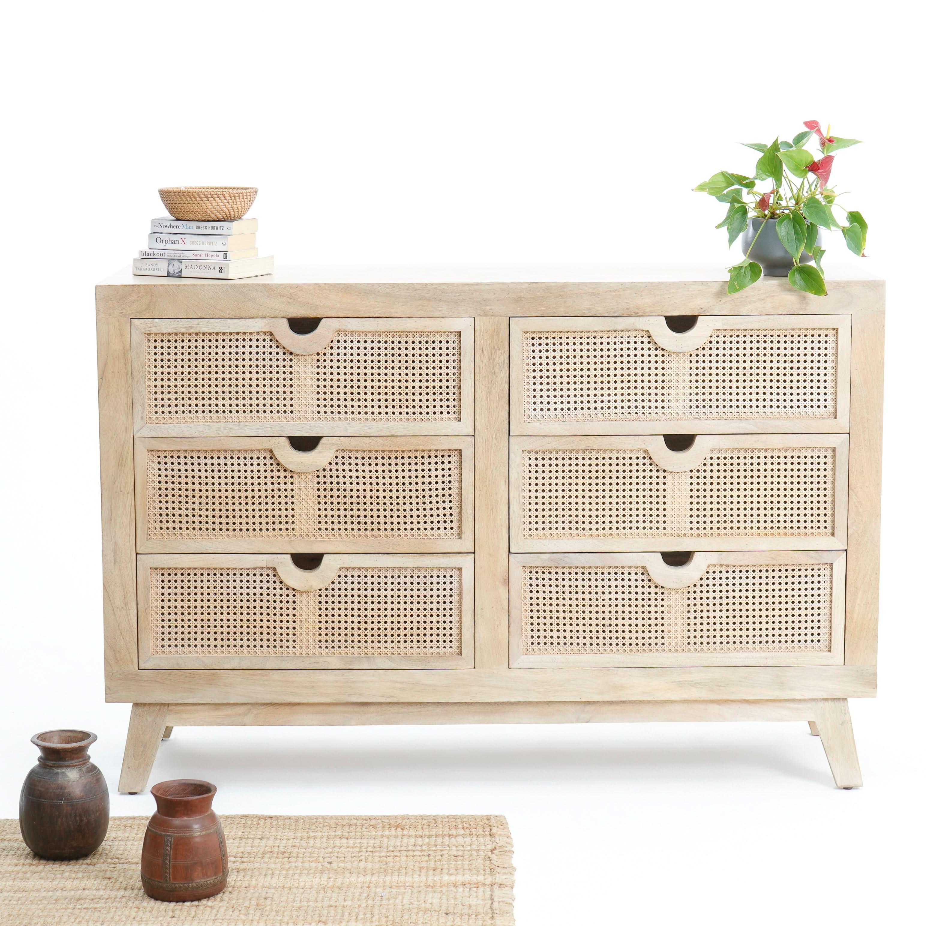 CANOVIA CANE SIX DRAWER DRAWCHEST - Art and craft furniture