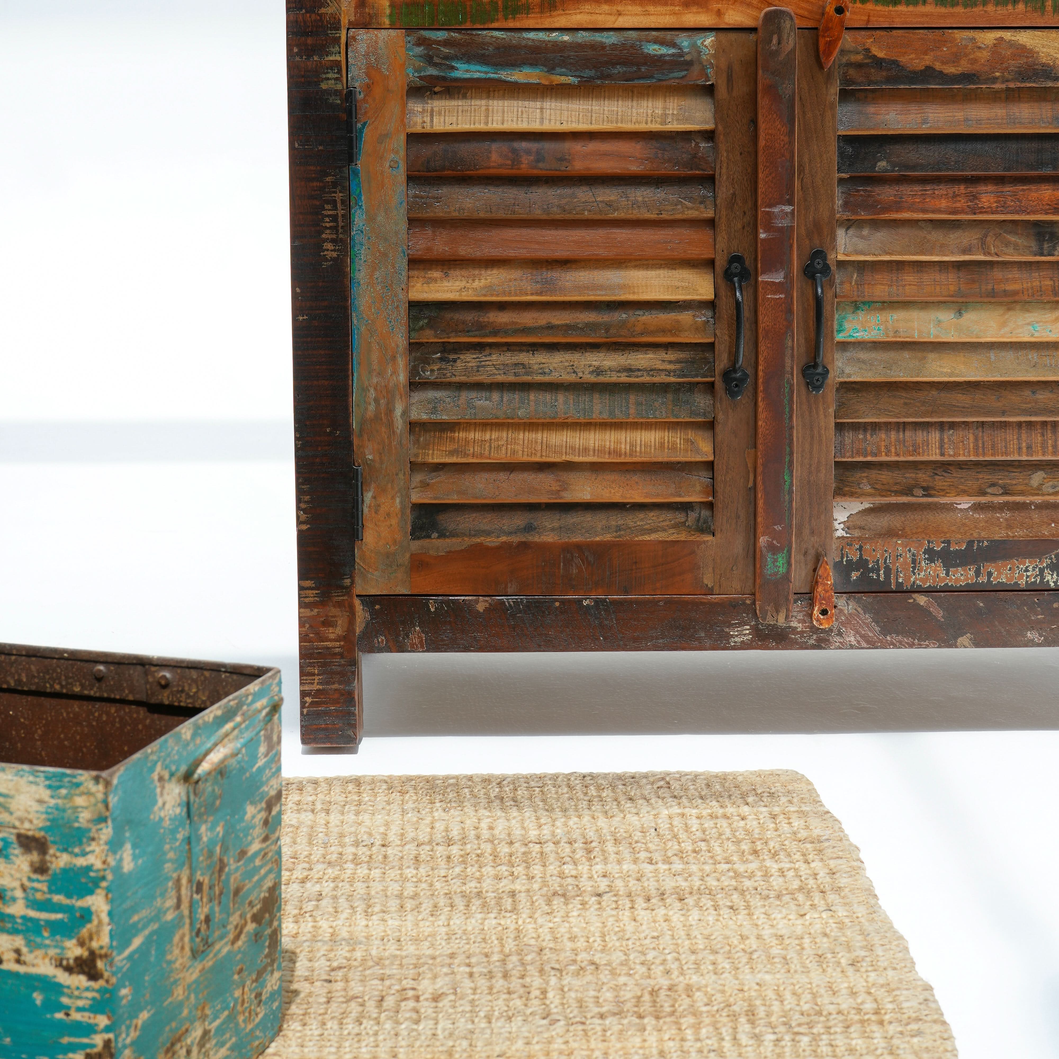 RECYCLE WOOD TWO DOOR TWO DRAWER SIDEBOARD - Art and craft furniture