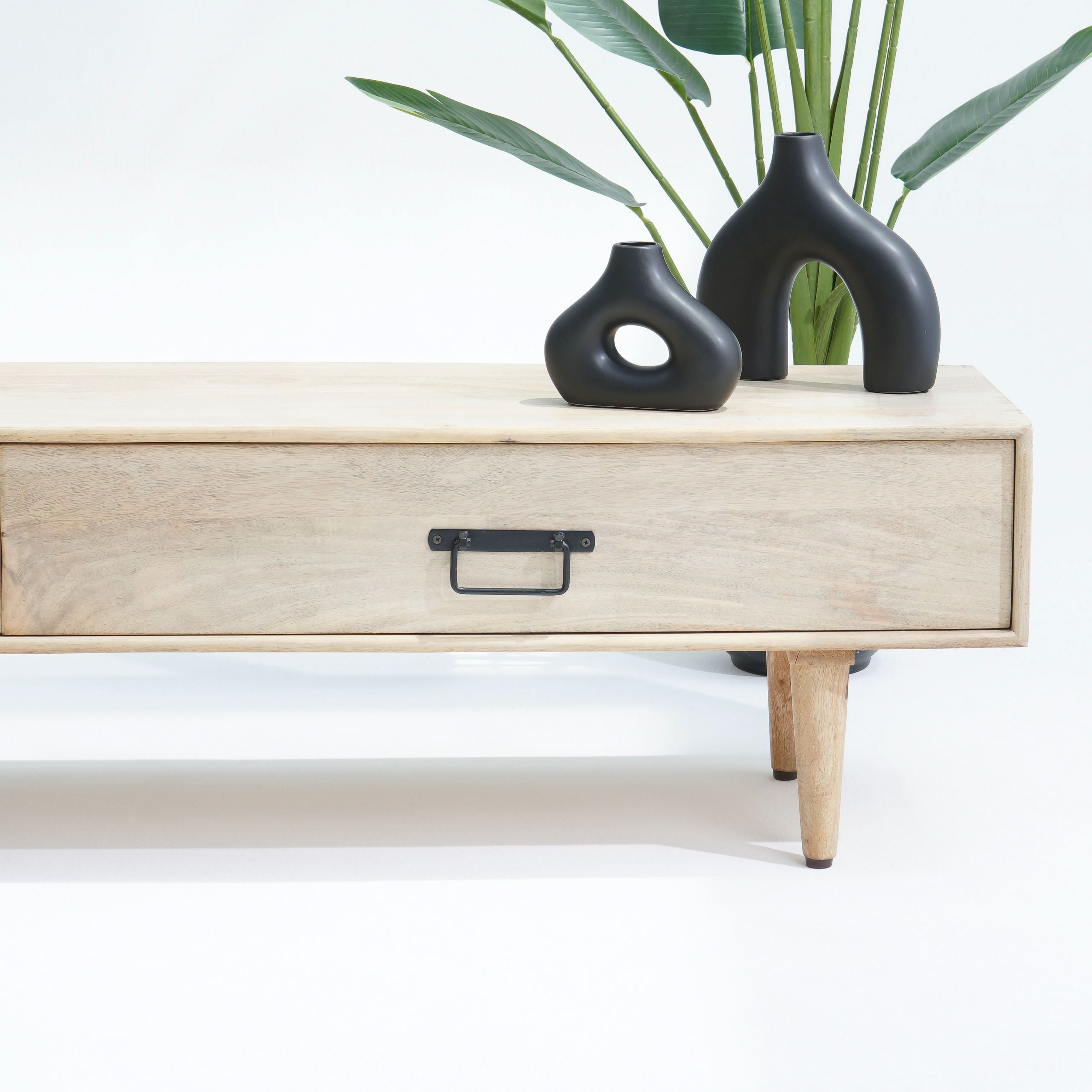 SKYLINE TWO DRAWER WOODEN LEGS TV STAND - Art and craft furniture