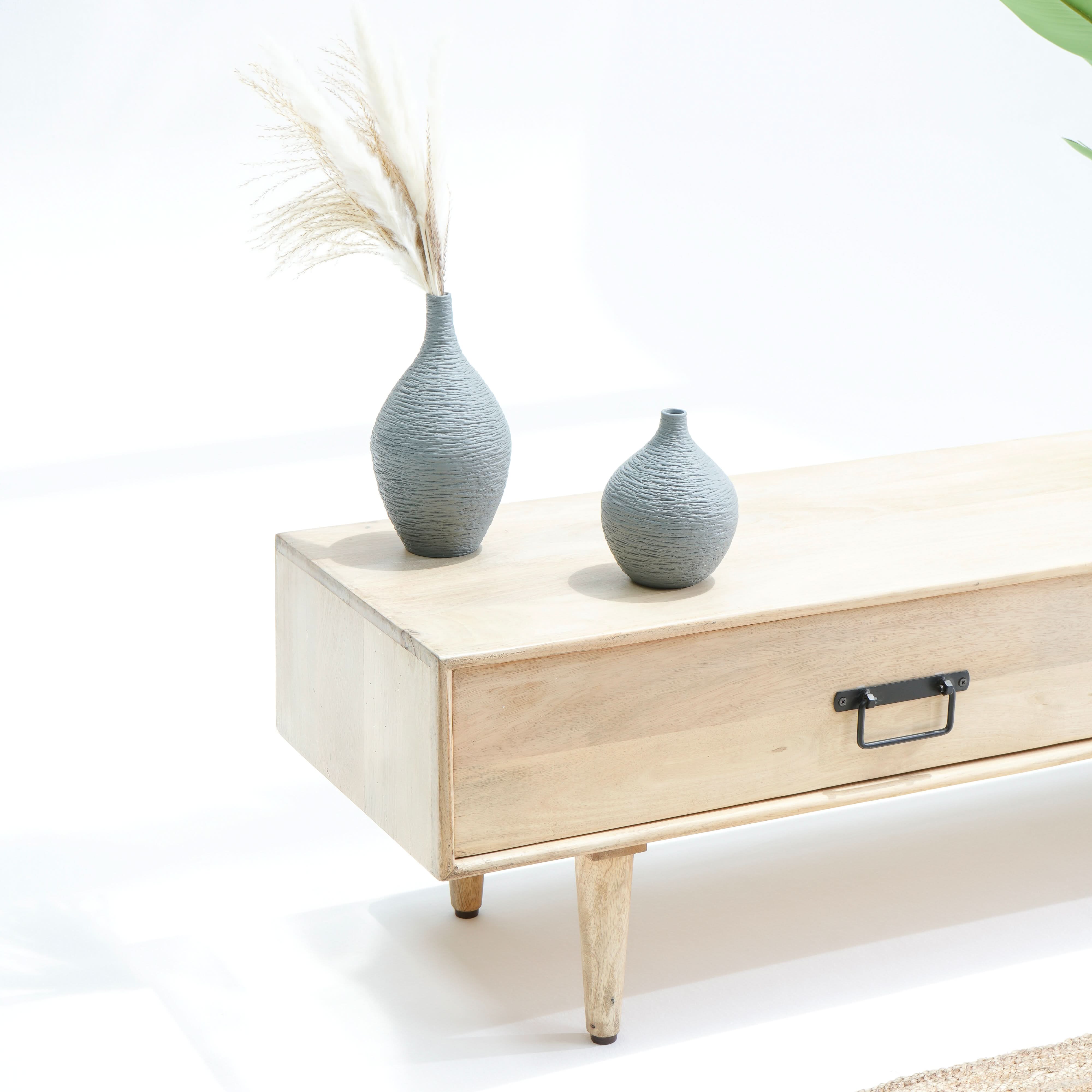 SKYLINE TWO DRAWER WOODEN LEGS TV STAND - Art and craft furniture