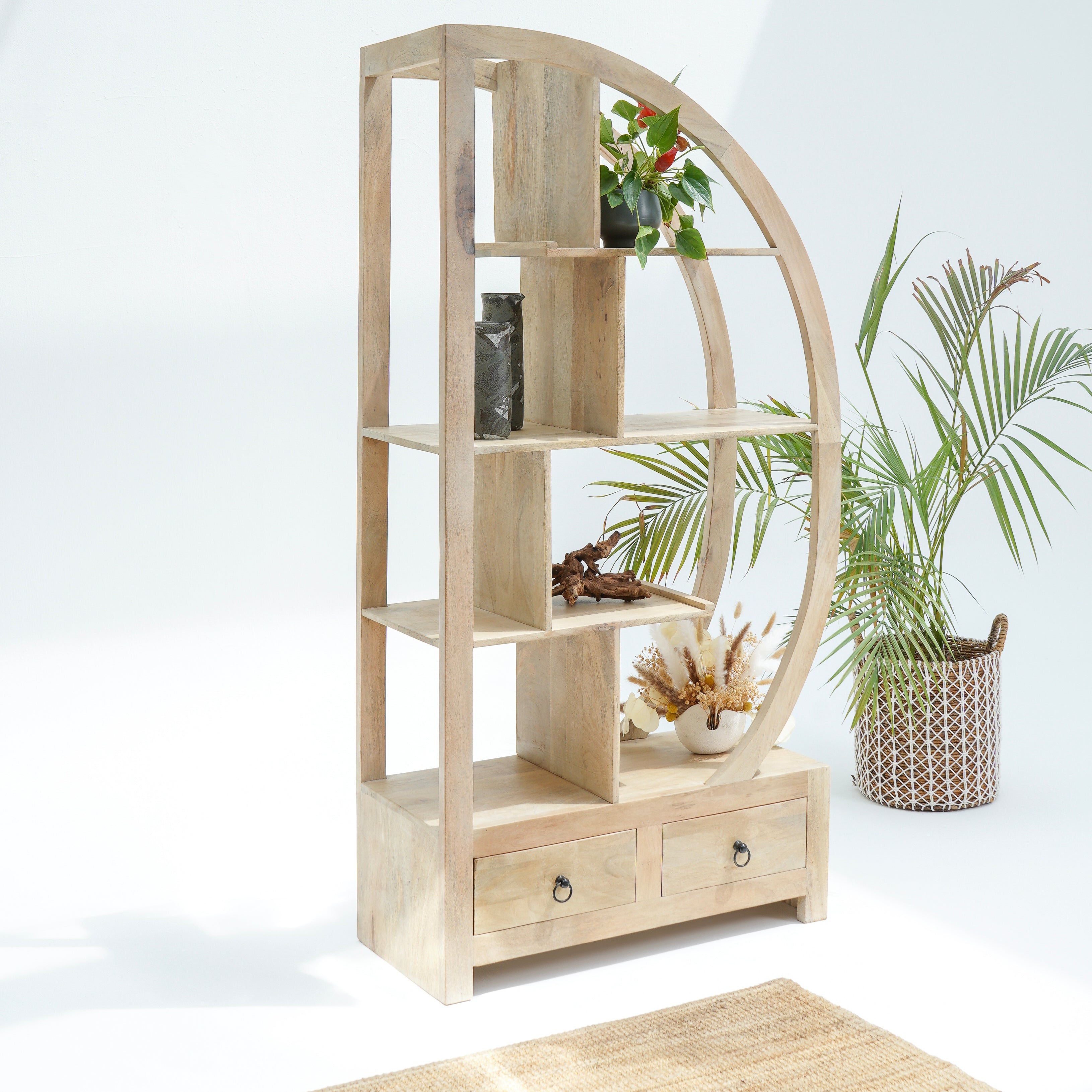 Madrid Two-Drawer Mango Wood Shelf