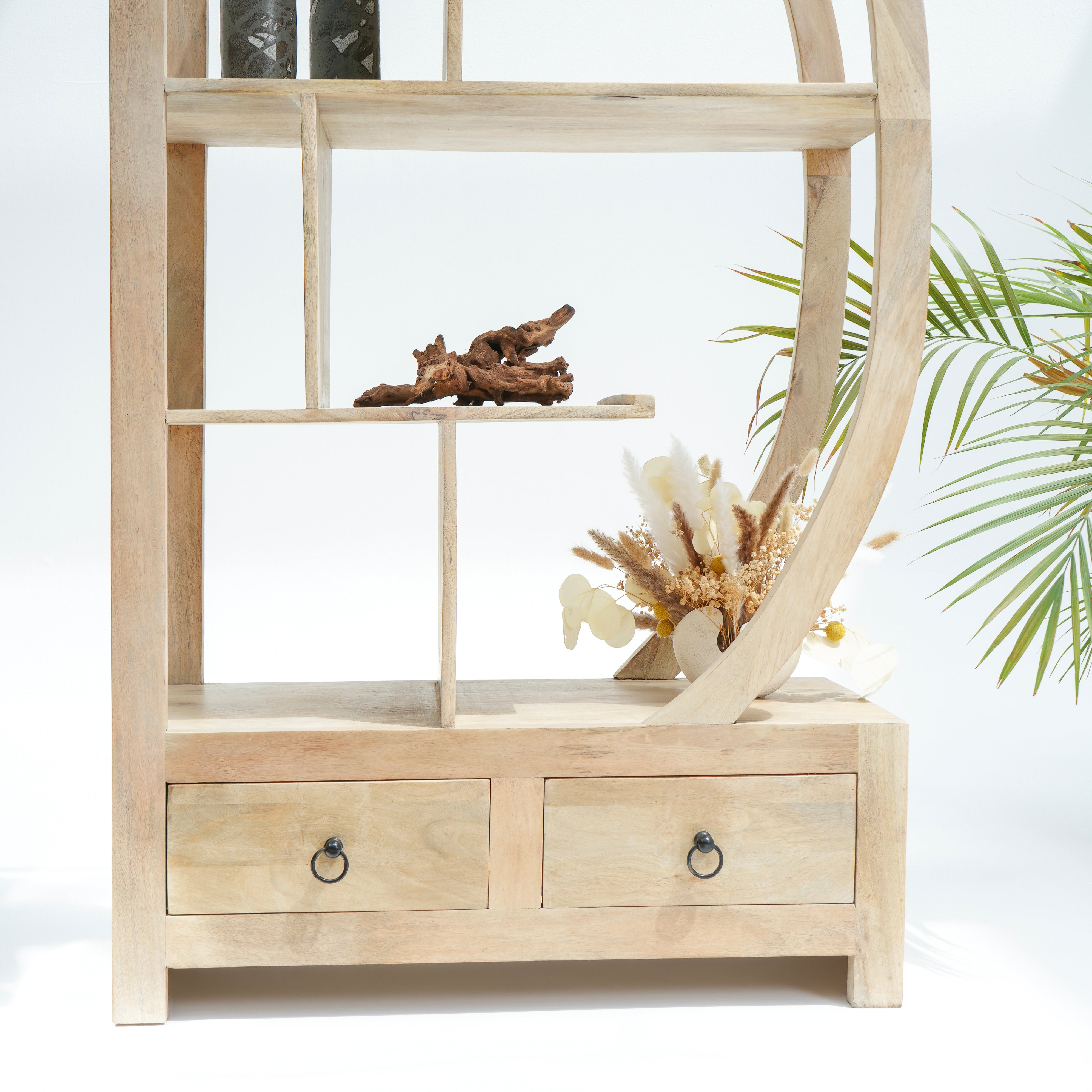 Madrid Two-Drawer Mango Wood Shelf