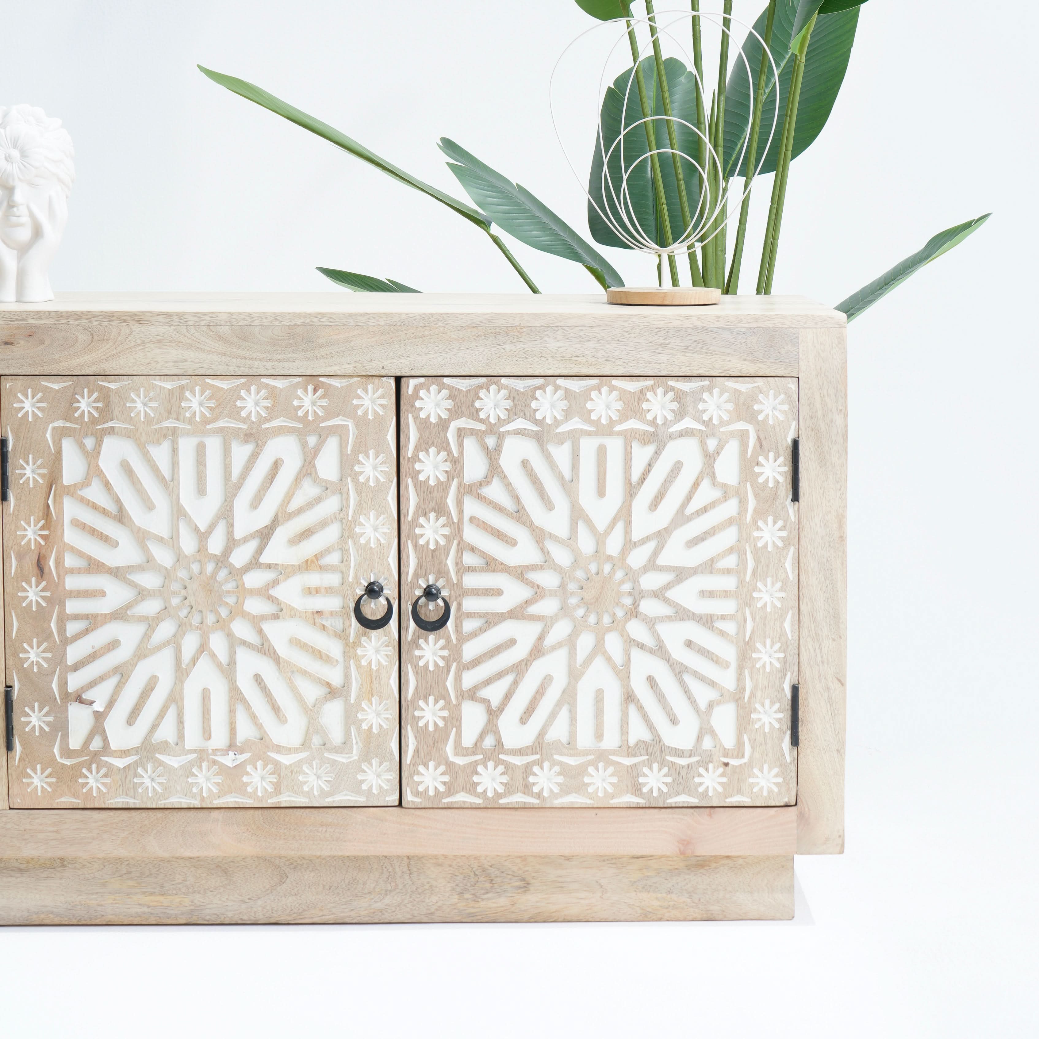 IVORY CNC DESIGN TV STAND - Art and craft furniture