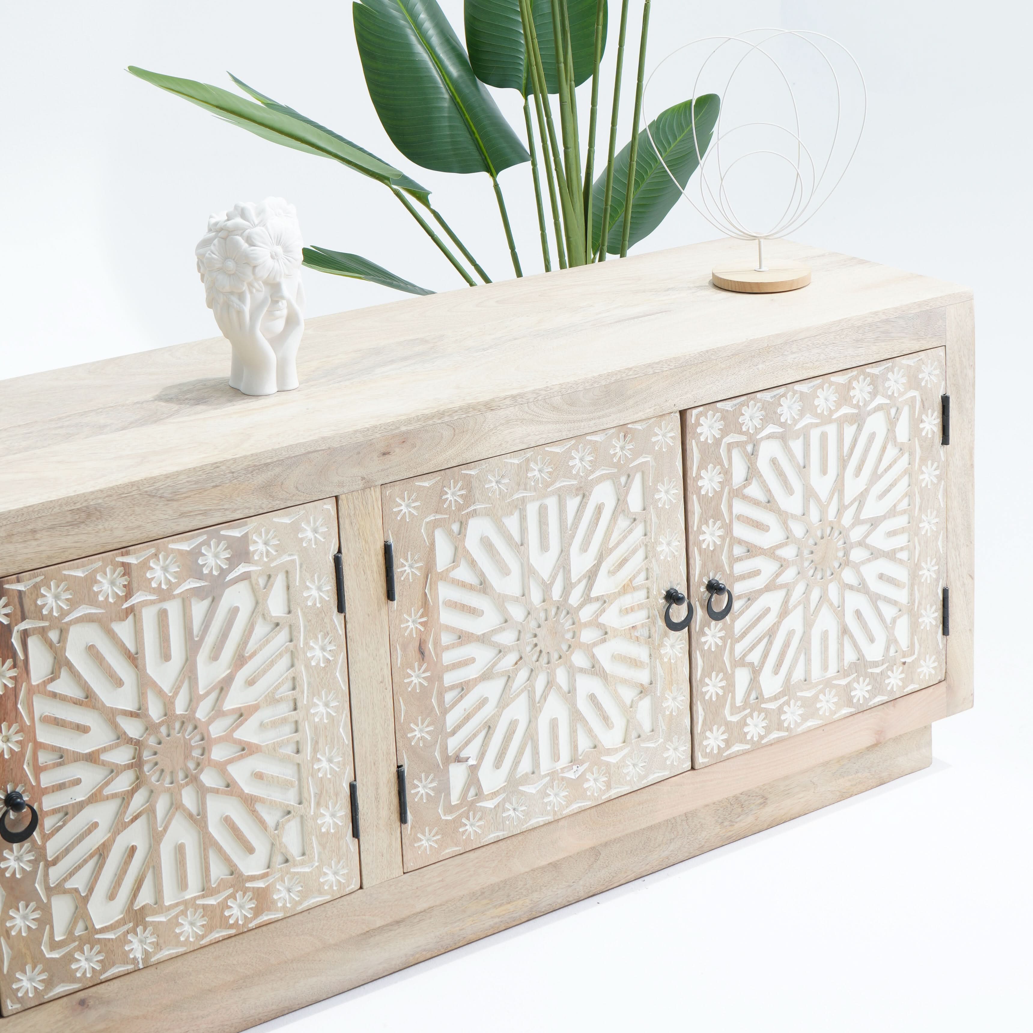 IVORY CNC DESIGN TV STAND - Art and craft furniture