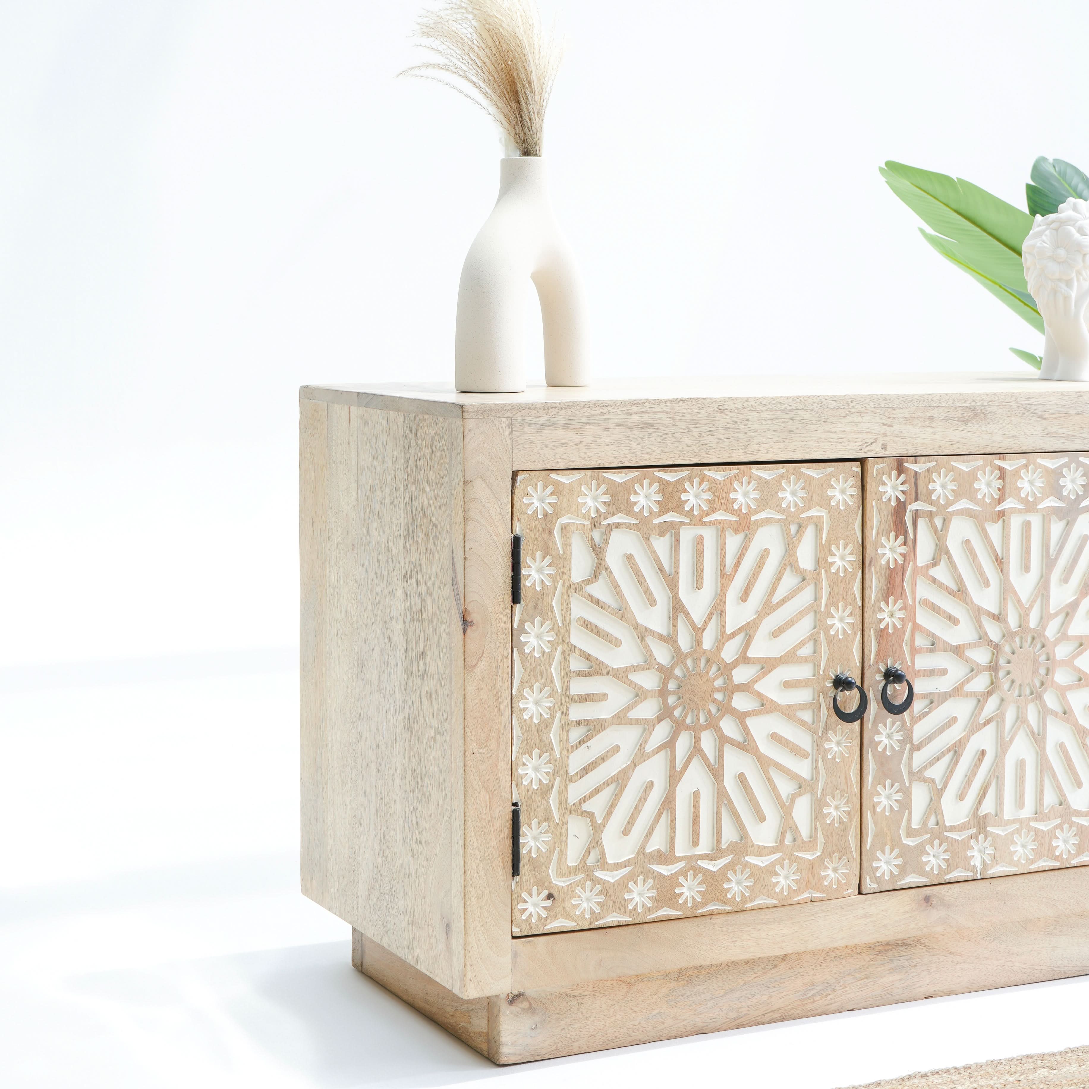 IVORY CNC DESIGN TV STAND - Art and craft furniture