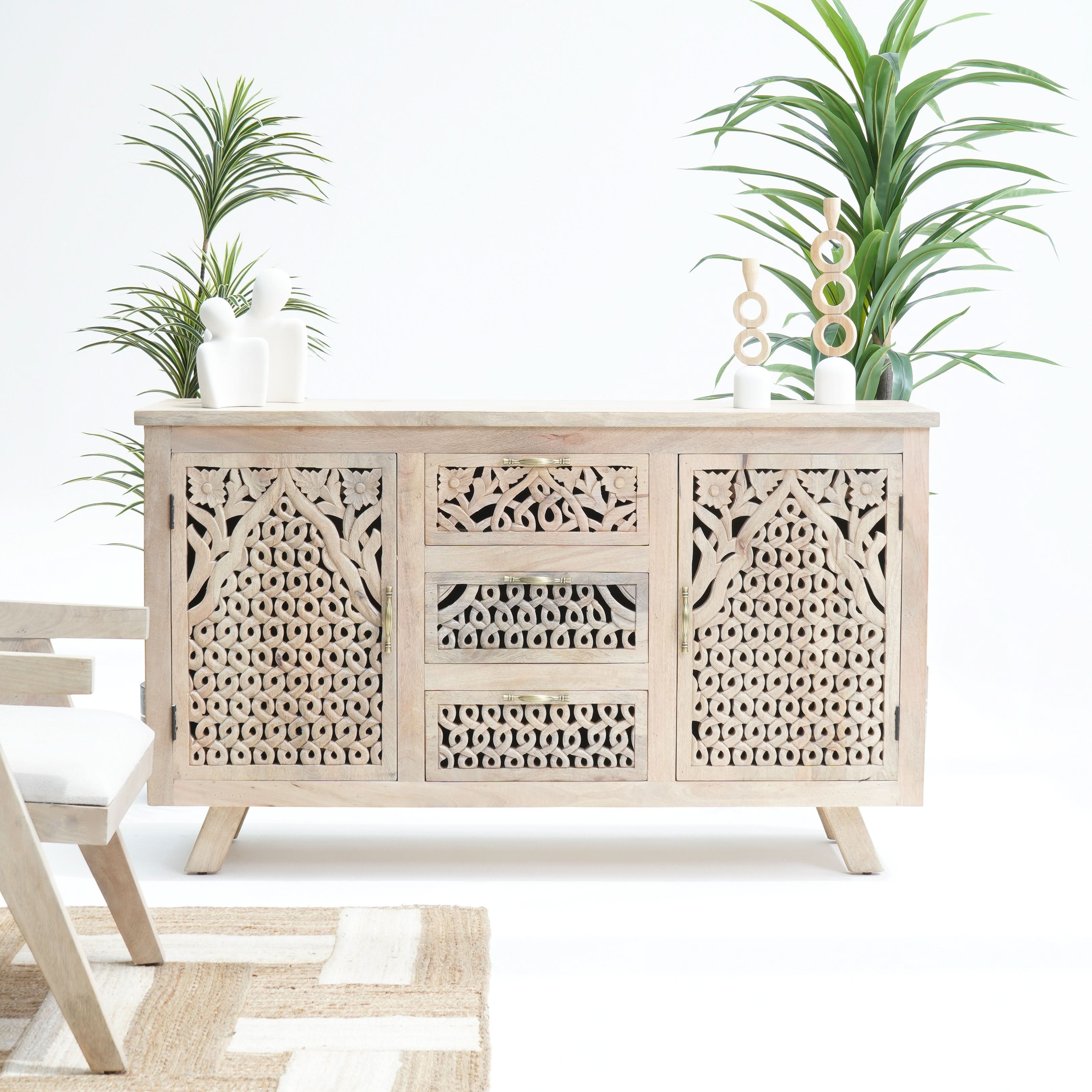 REGAL TWO DOOR THREE DRAWER SIDEBOARD - Art and craft furniture