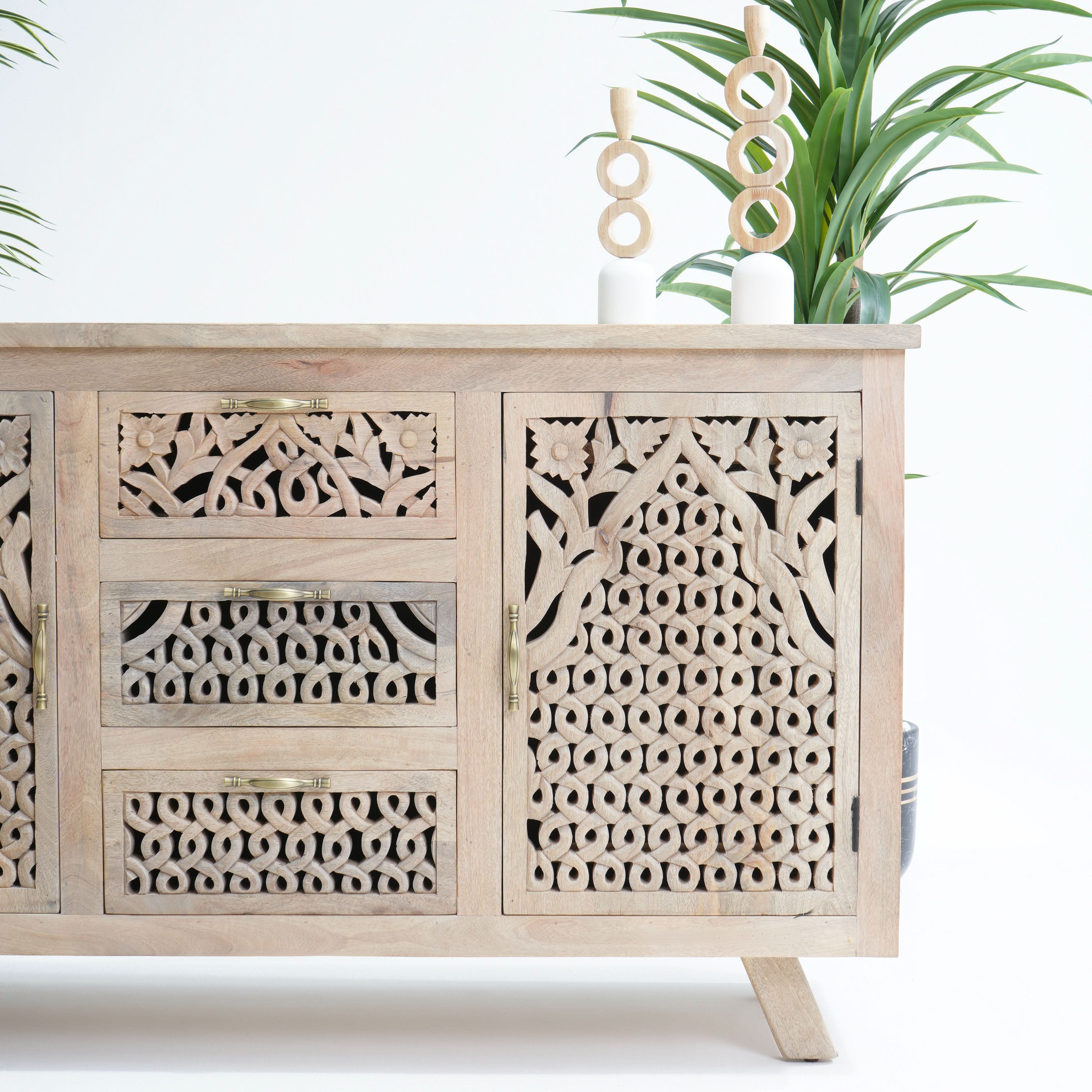 REGAL TWO DOOR THREE DRAWER SIDEBOARD - Art and craft furniture