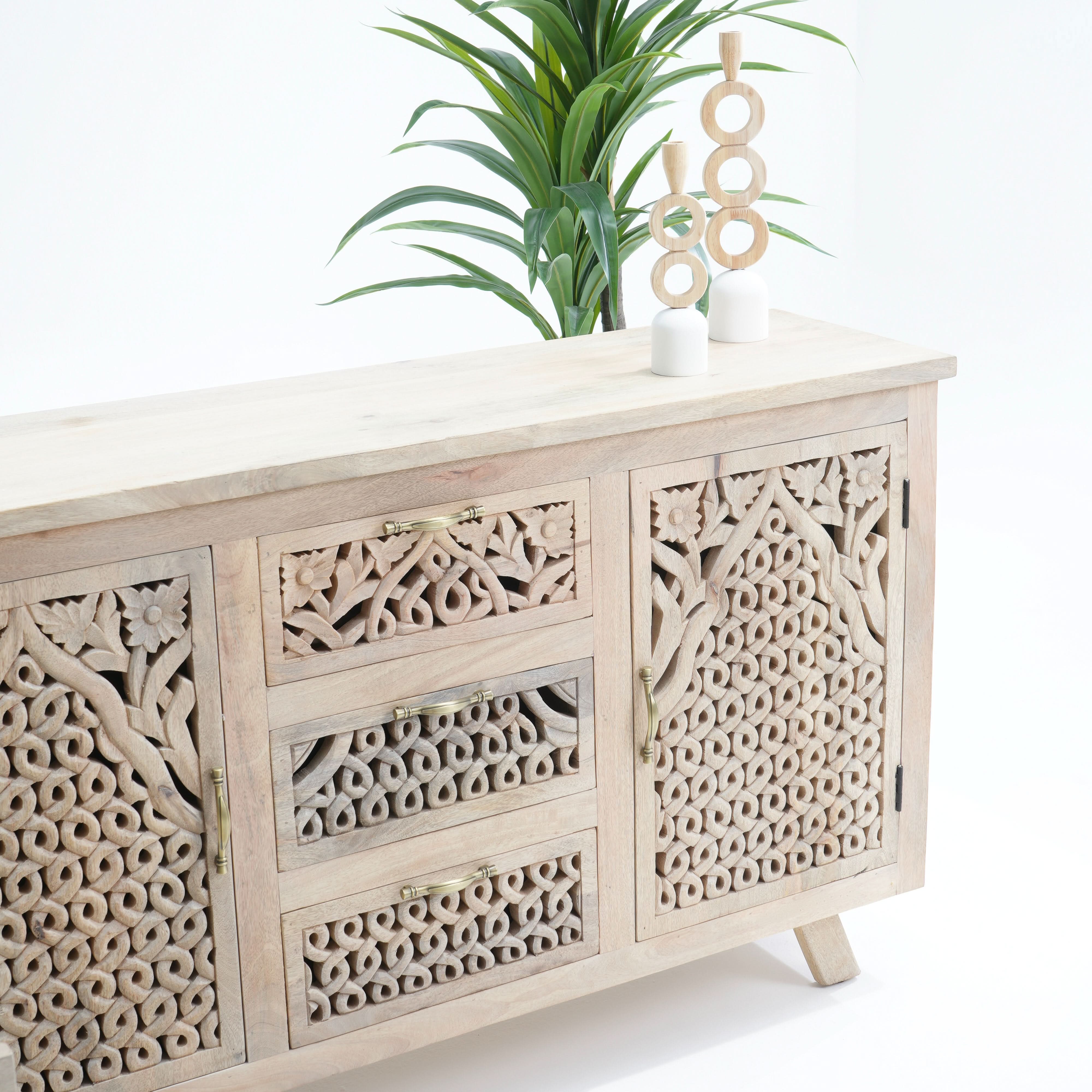 REGAL TWO DOOR THREE DRAWER SIDEBOARD - Art and craft furniture