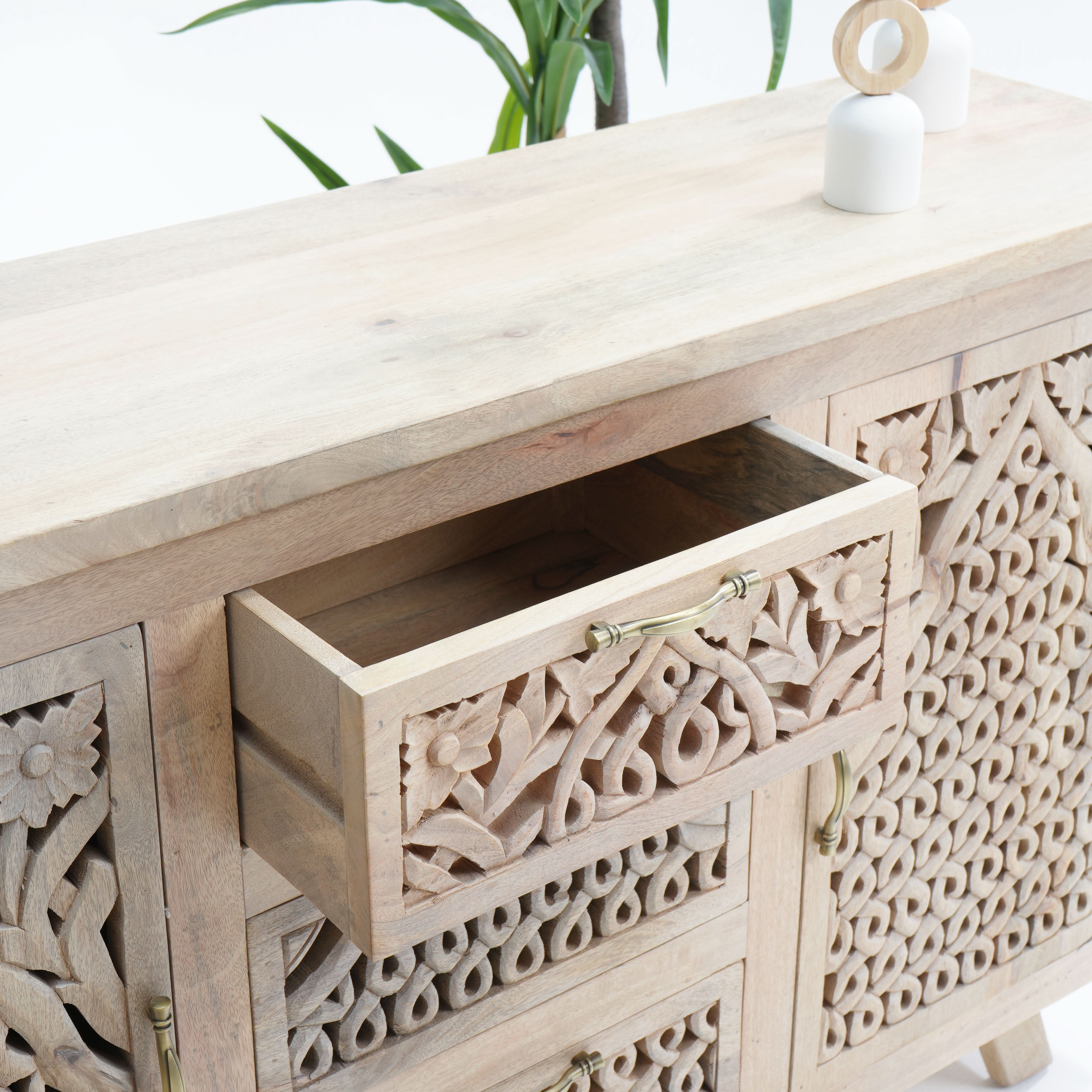 REGAL TWO DOOR THREE DRAWER SIDEBOARD - Art and craft furniture