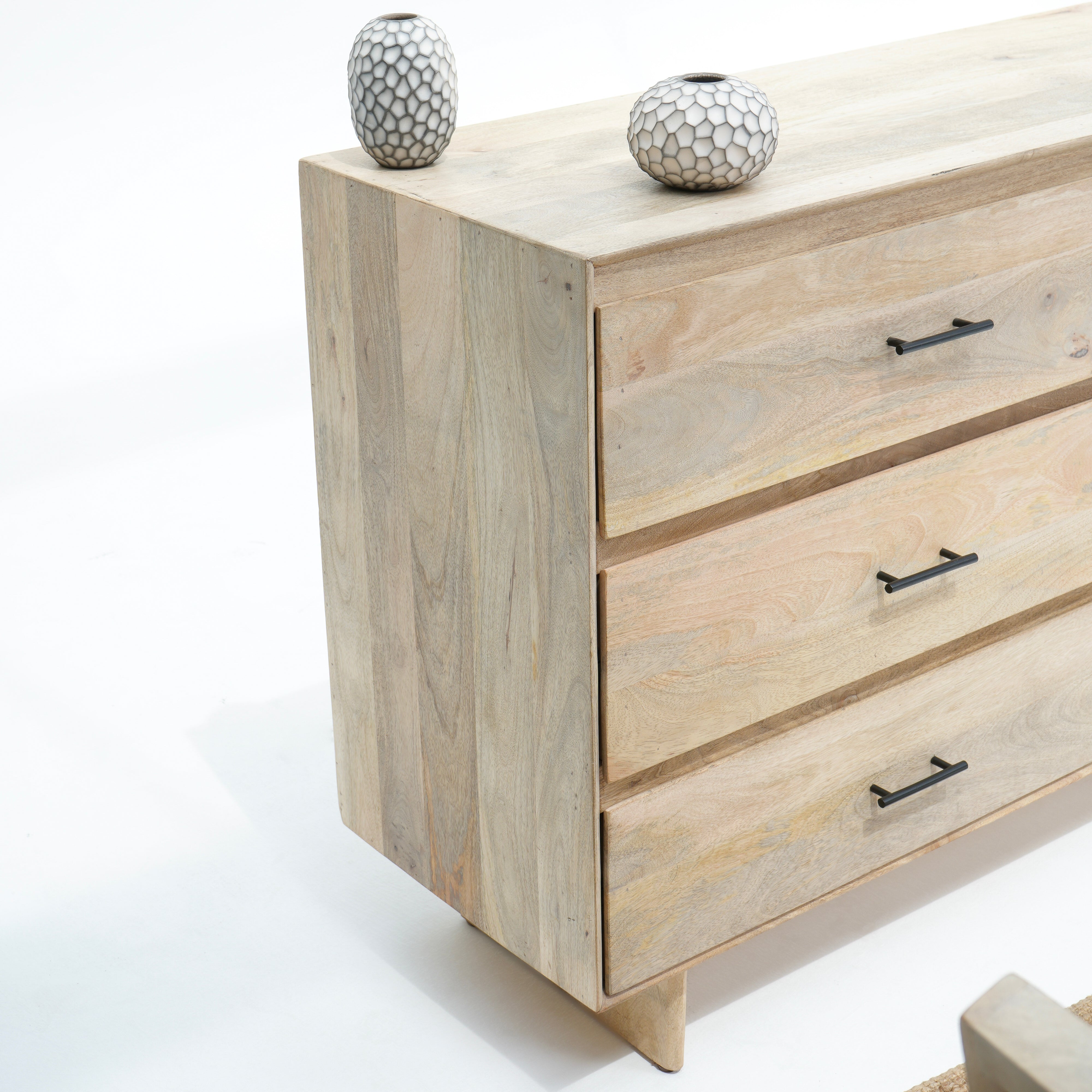 AUREVO PLAIN FINISH SIX DRAWER DRESSER