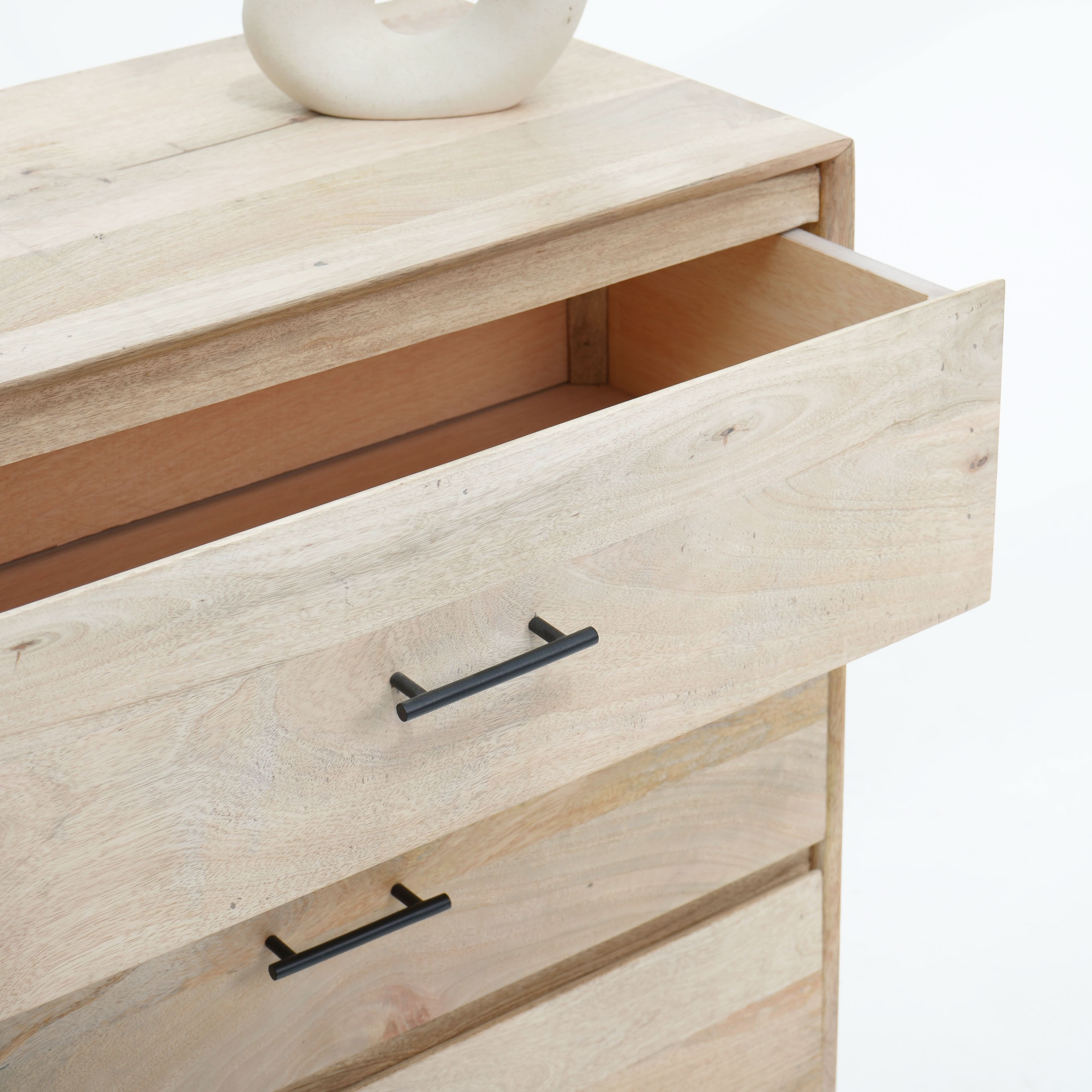 AUREVO PLAIN FINISH SIX DRAWER DRESSER - Art and craft furniture