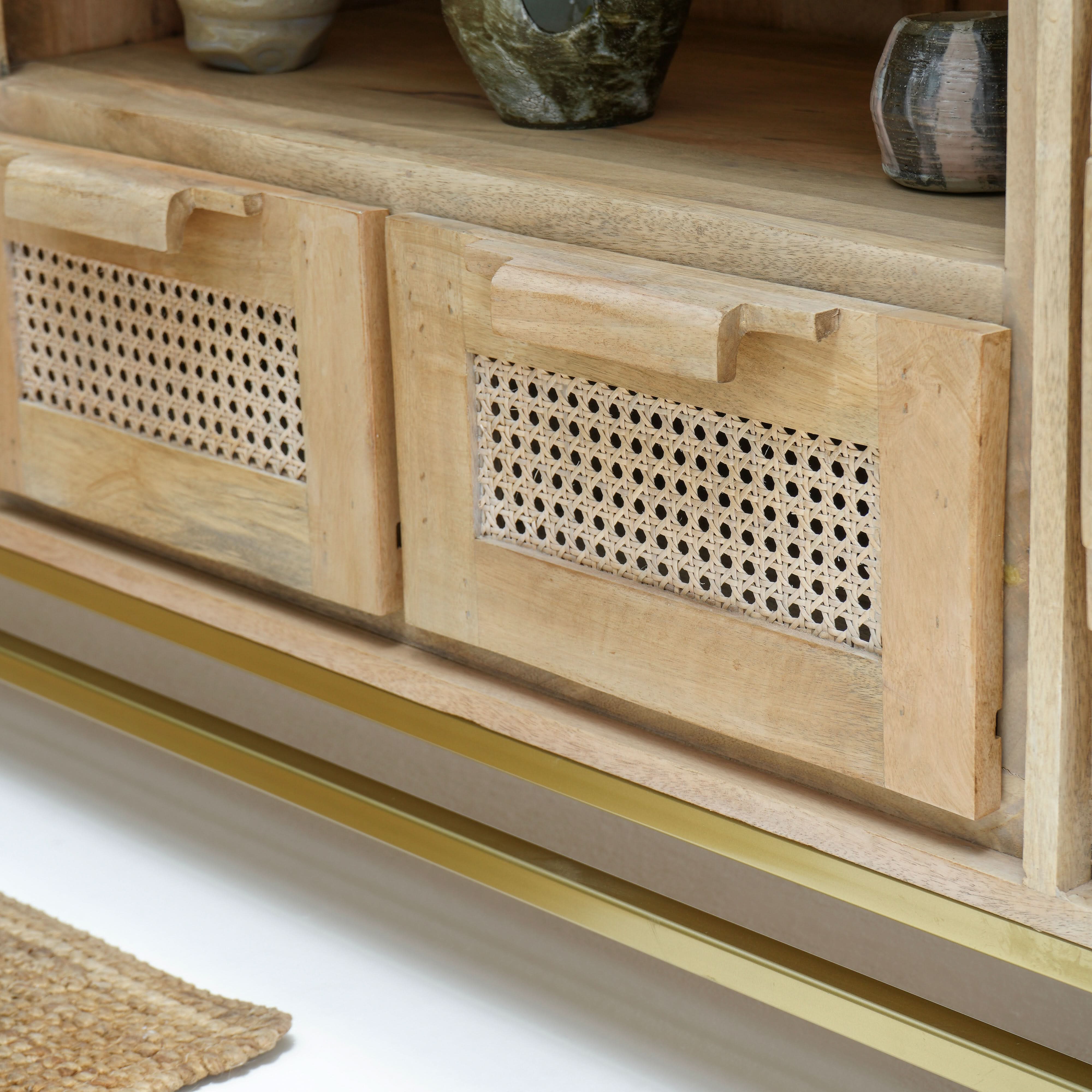 MILANO-CANE TWO DOOR TWO DRAWER TV STAND - Art and craft furniture