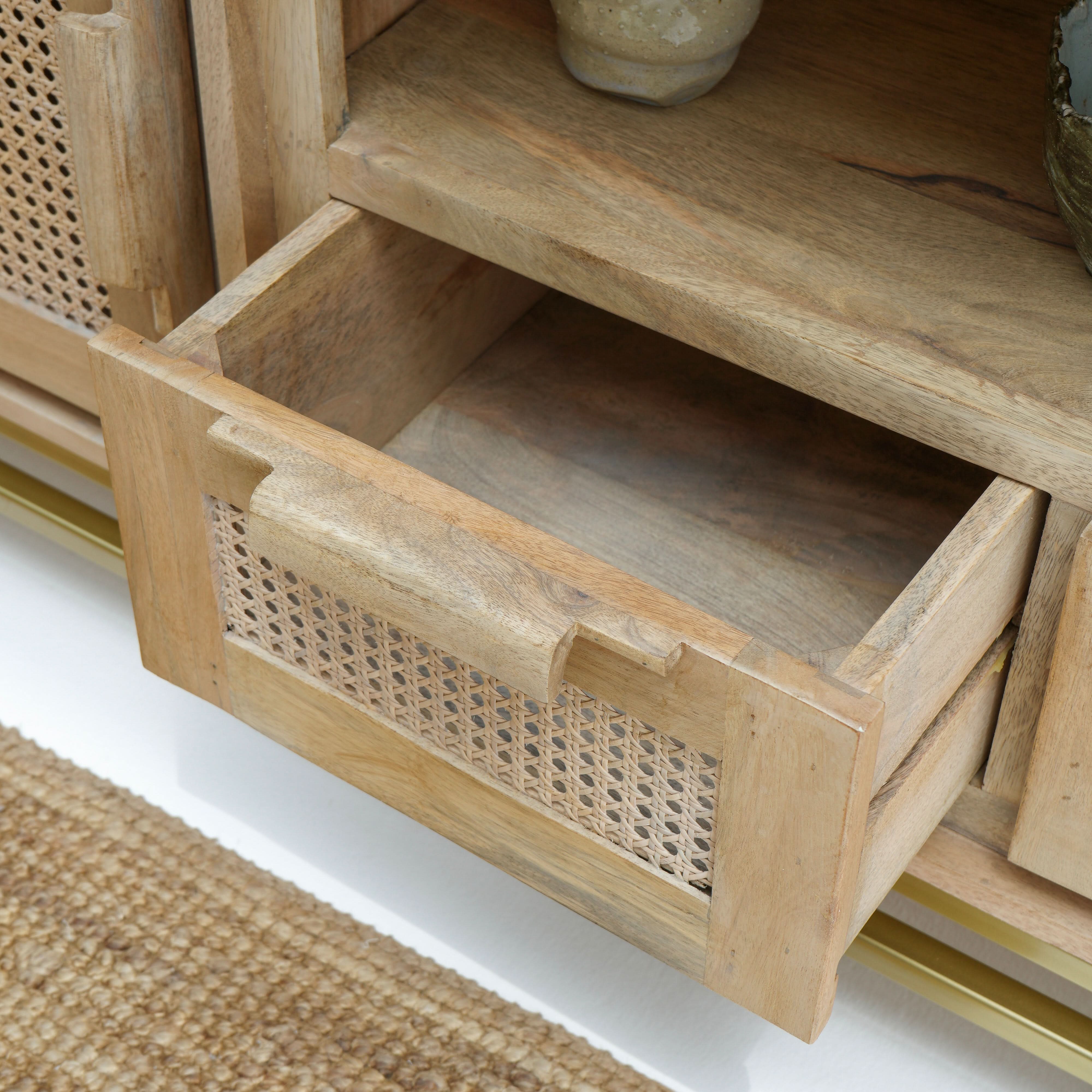 MILANO-CANE TWO DOOR TWO DRAWER TV STAND - Art and craft furniture