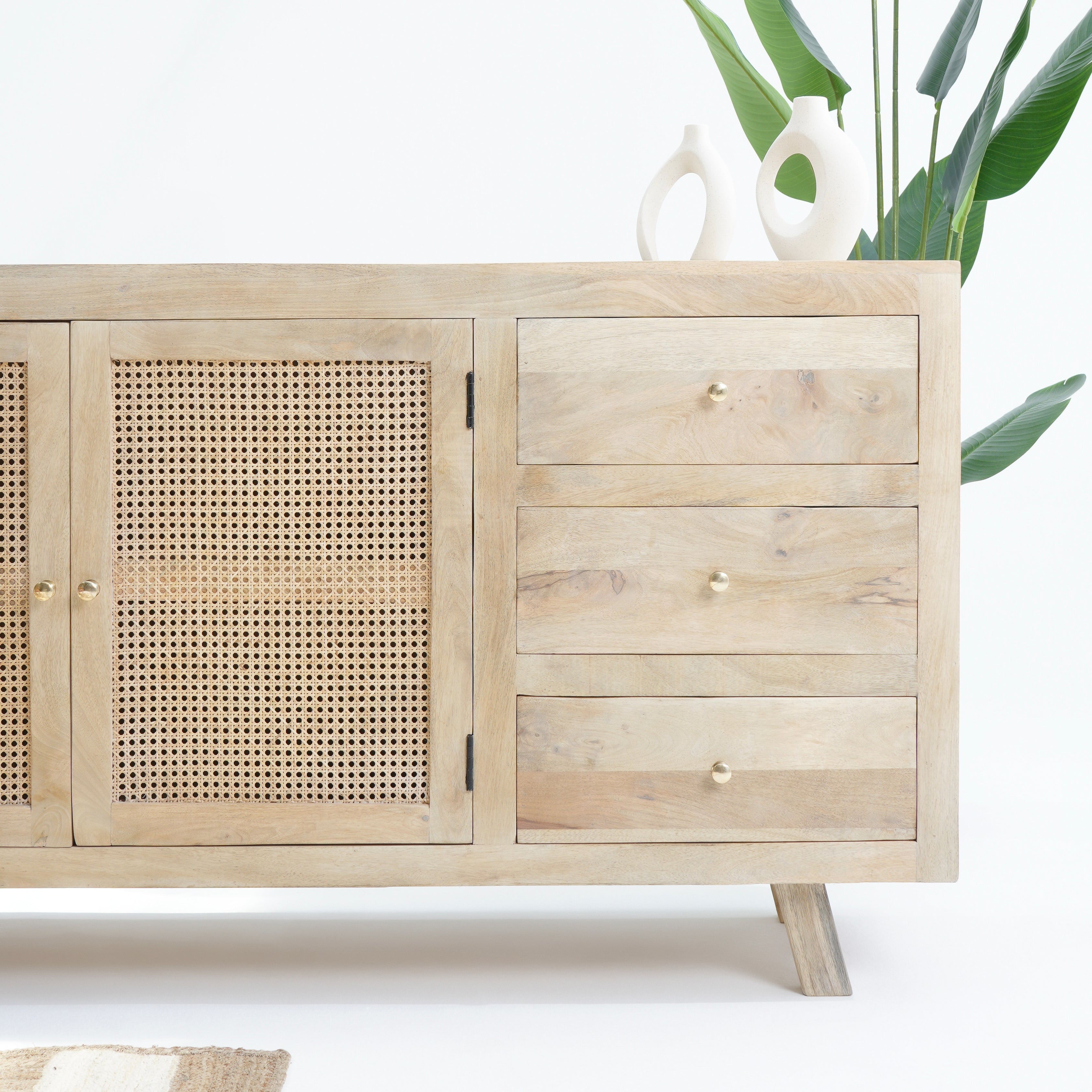 Artisan cane Two door and Three drawer sideboard