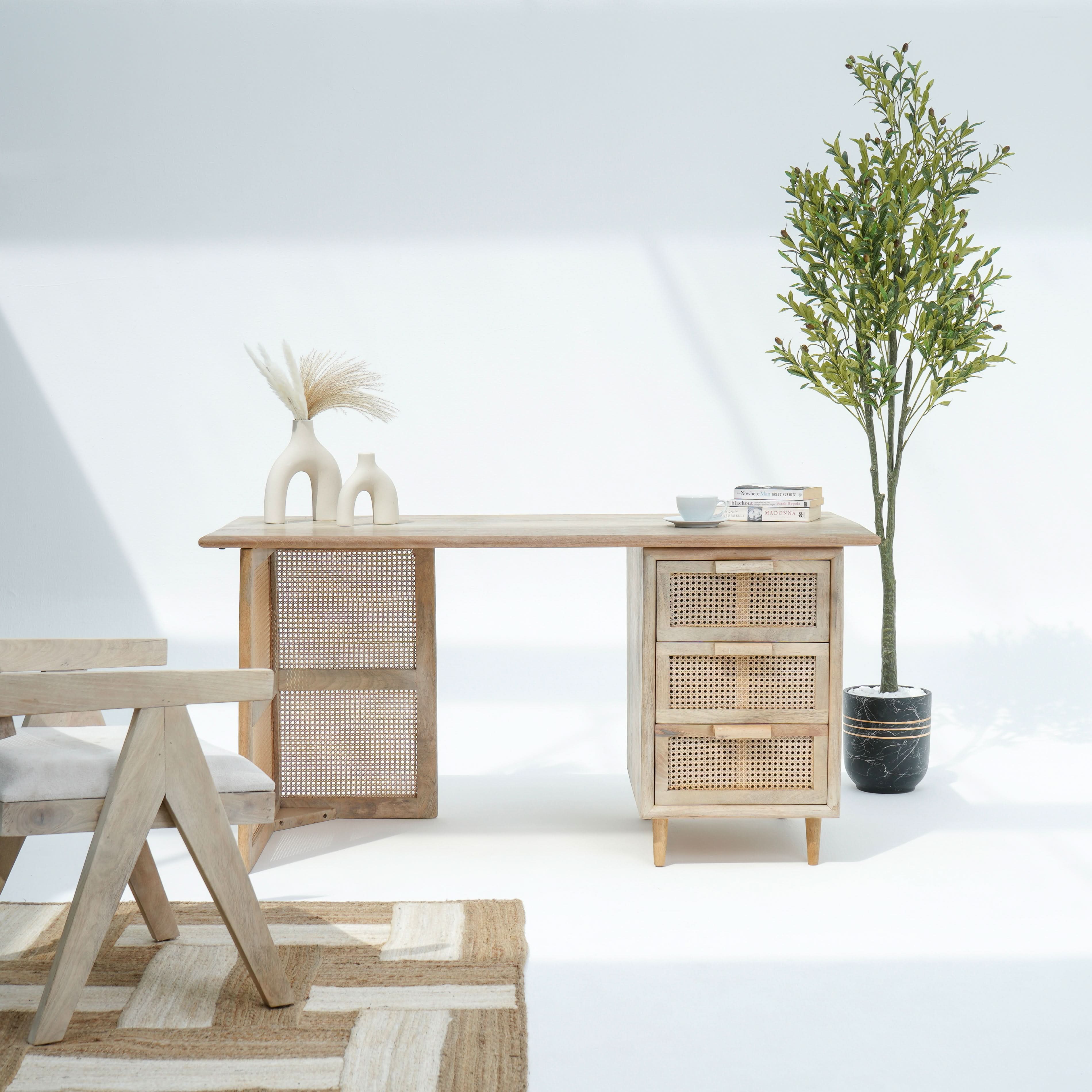 CANOVIA CANE THREE DRAWERS DESK - Art and craft furniture