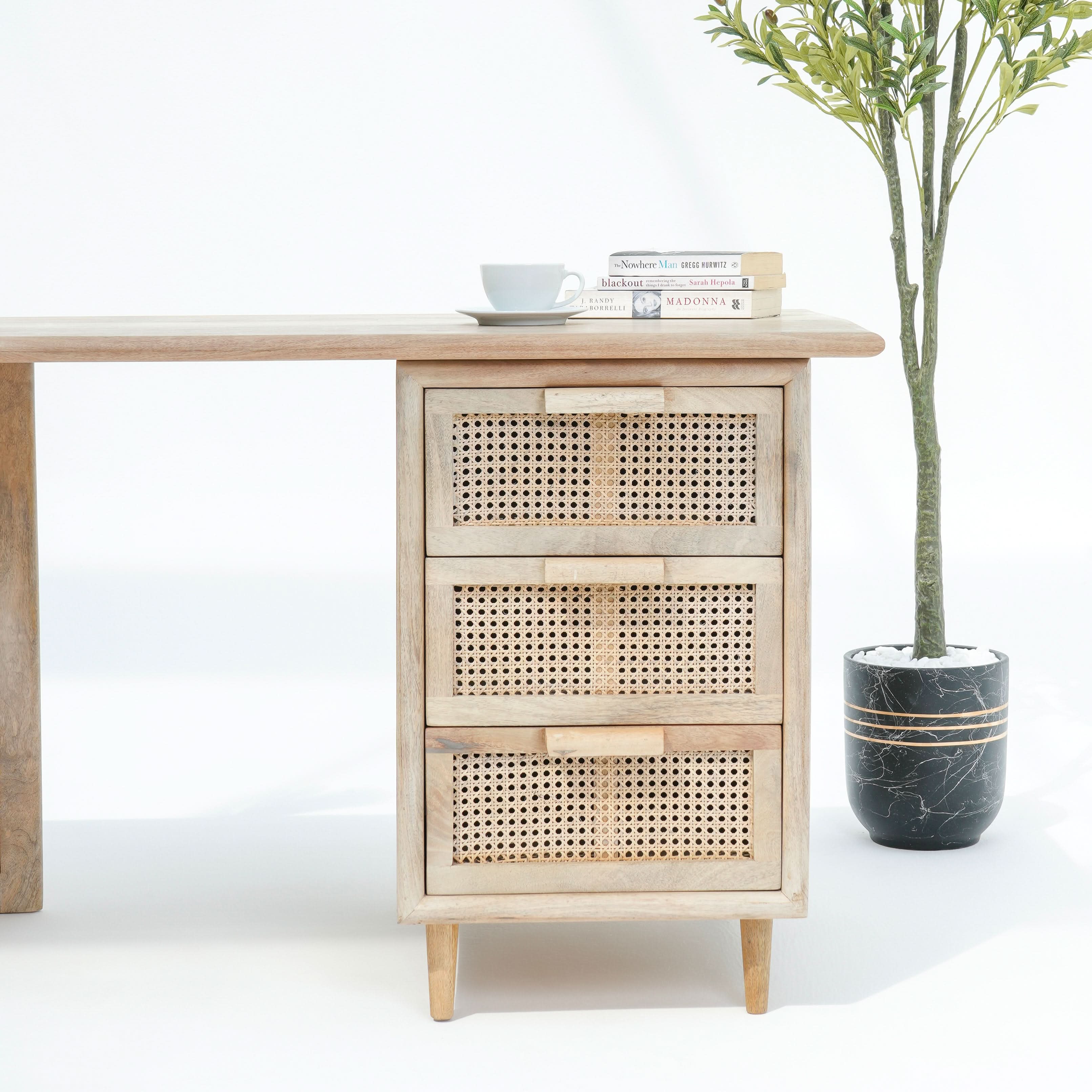 CANOVIA CANE THREE DRAWERS DESK - Art and craft furniture