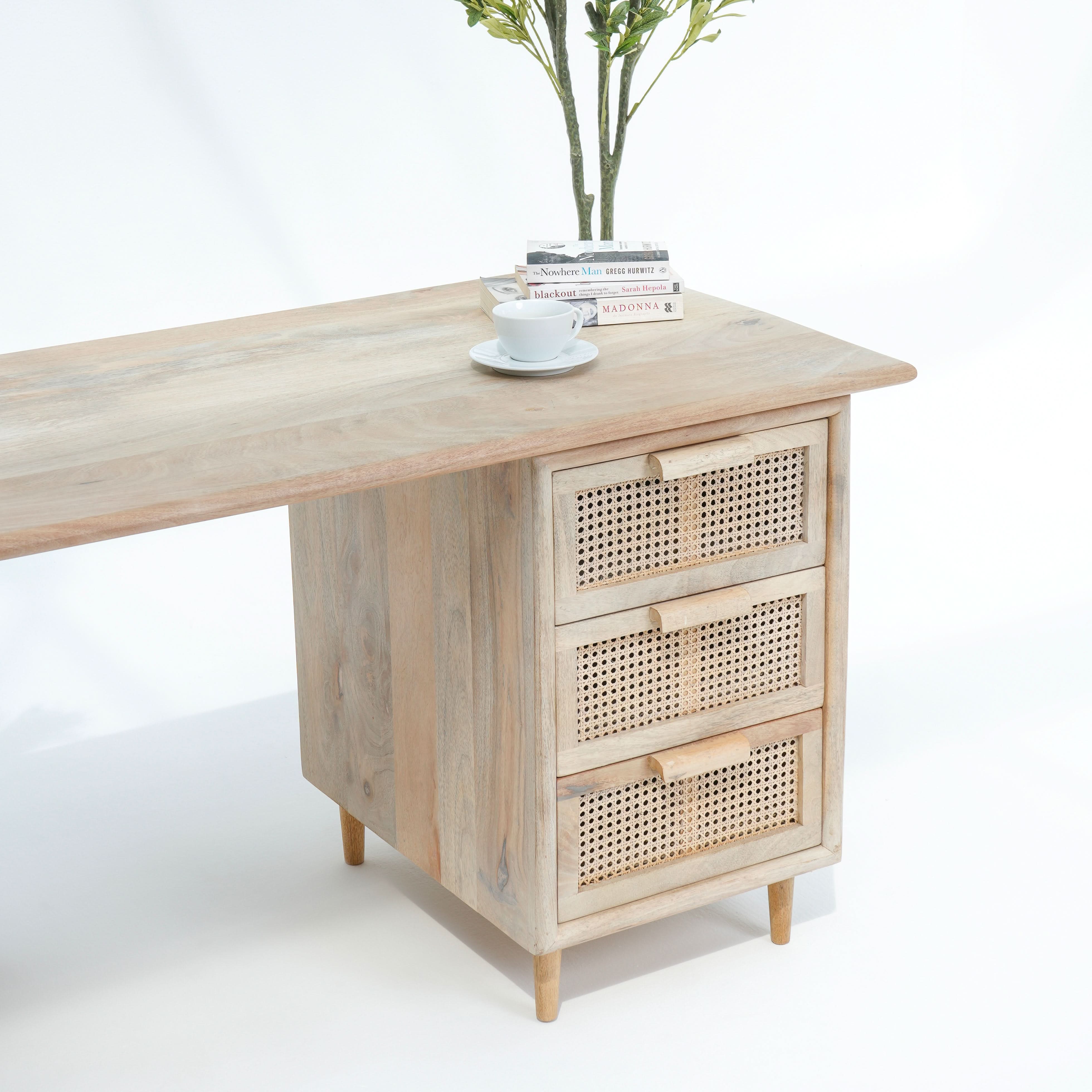 CANOVIA CANE THREE DRAWERS DESK - Art and craft furniture
