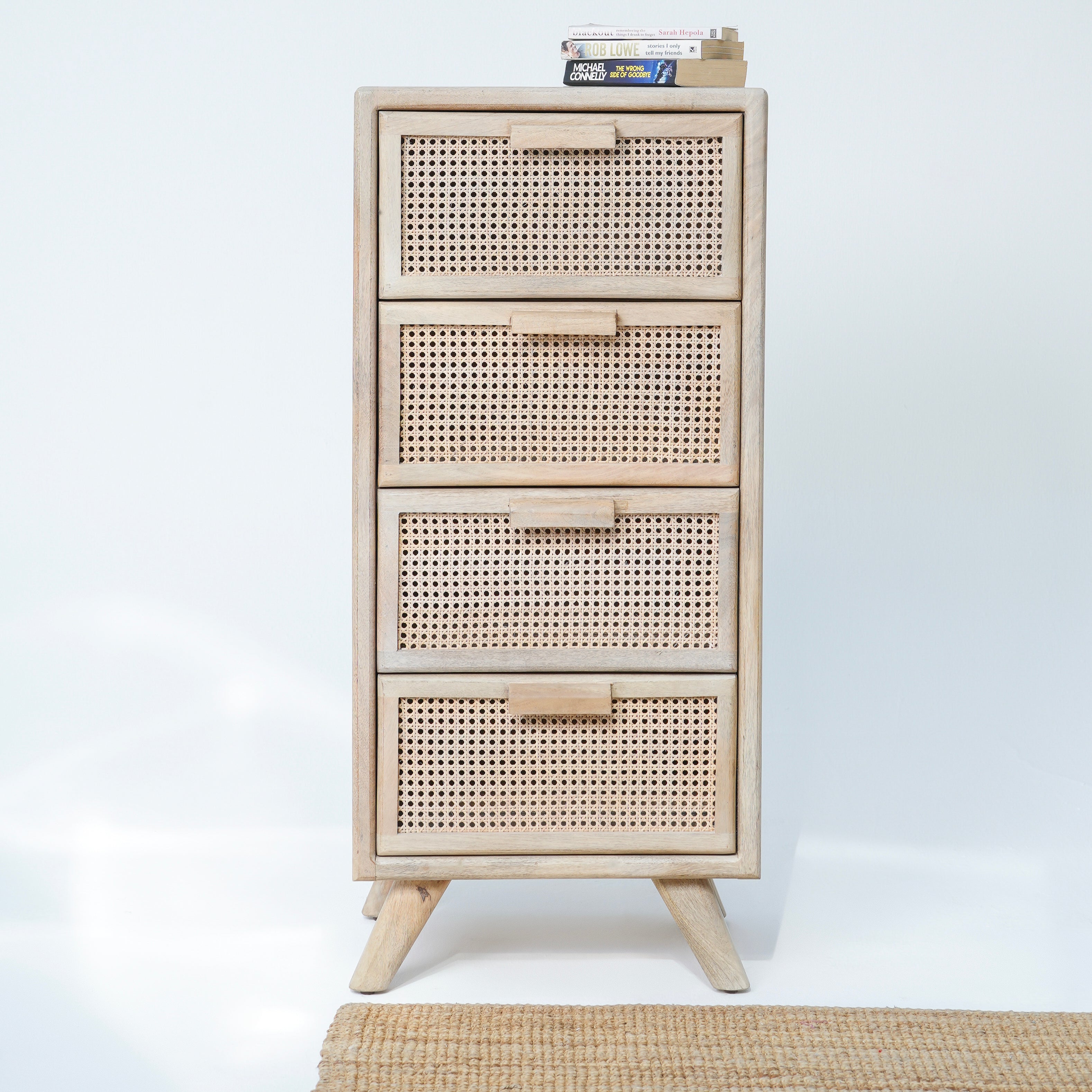 Sunshine Coast four drawer cane drawchest
