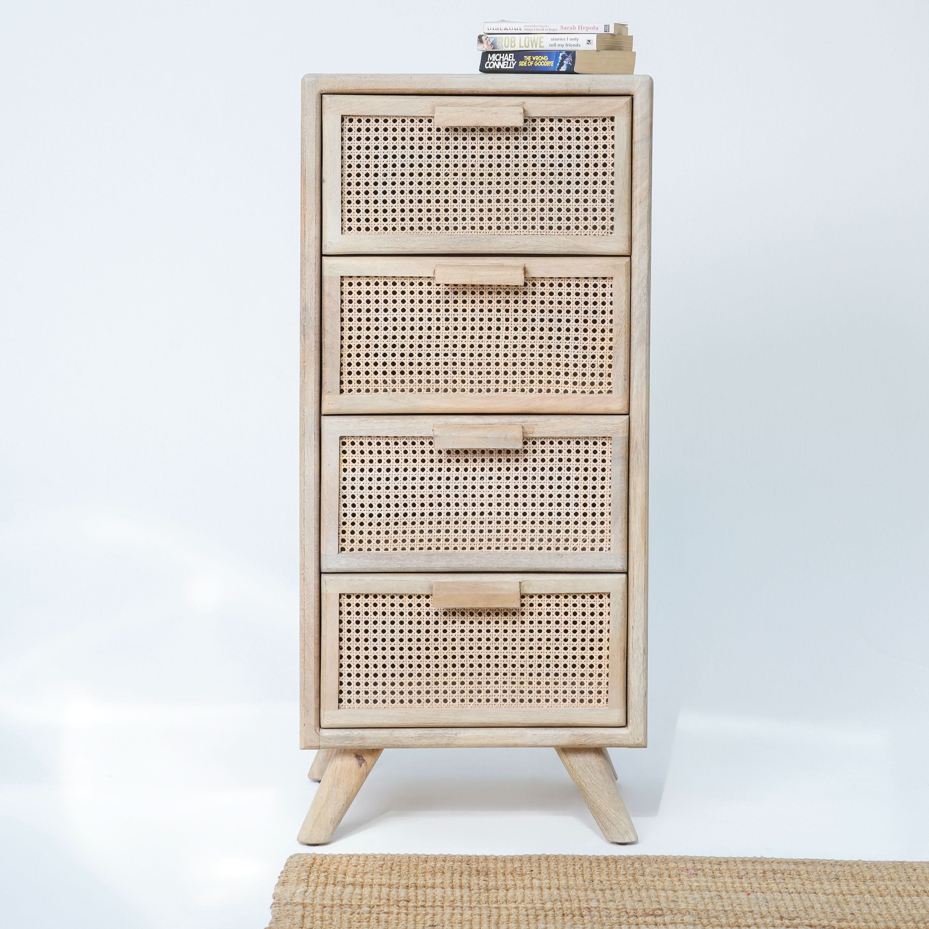 CANOVIA CANE FOUR DRAWER CHEST - Art and craft furniture