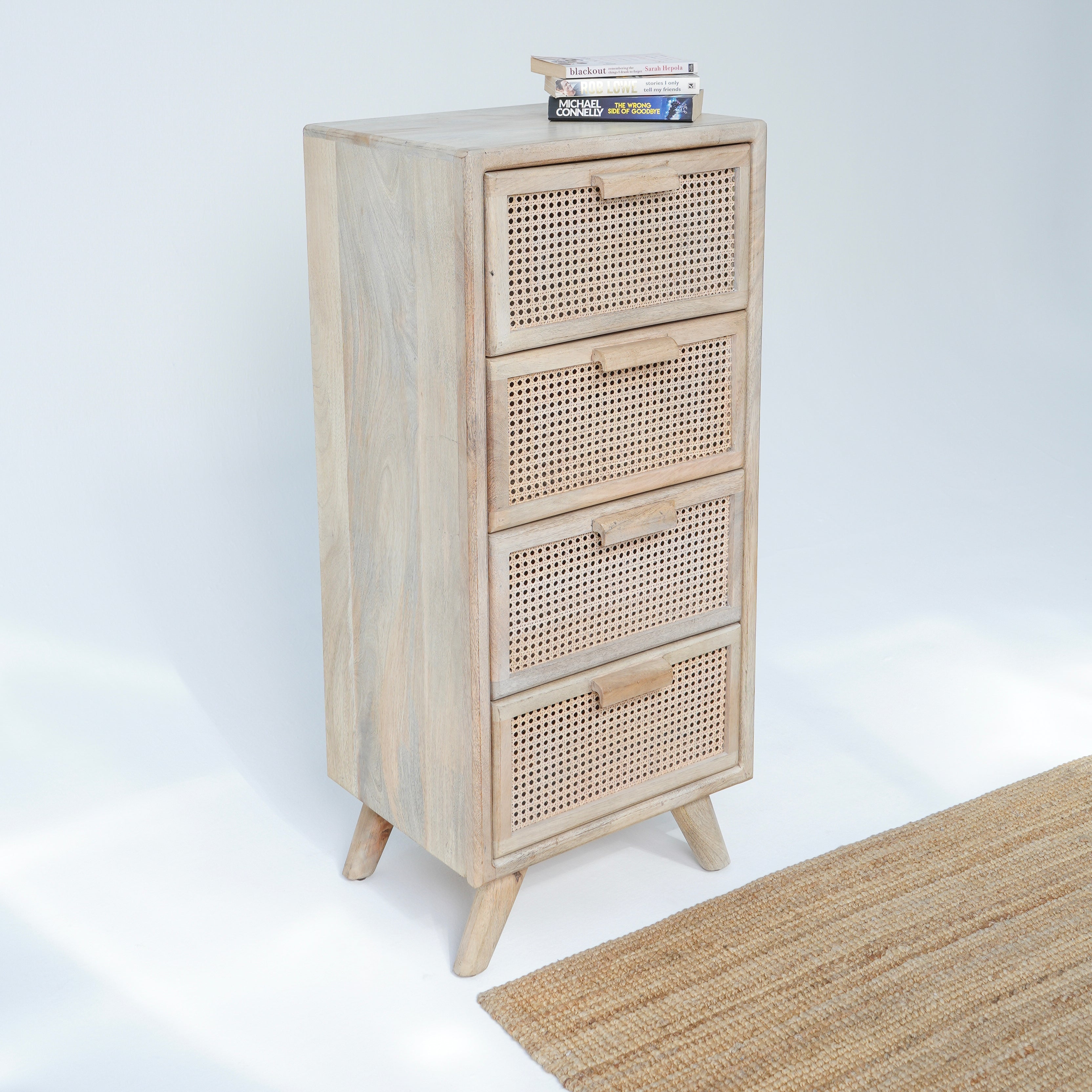 Sunshine Coast four drawer cane drawchest
