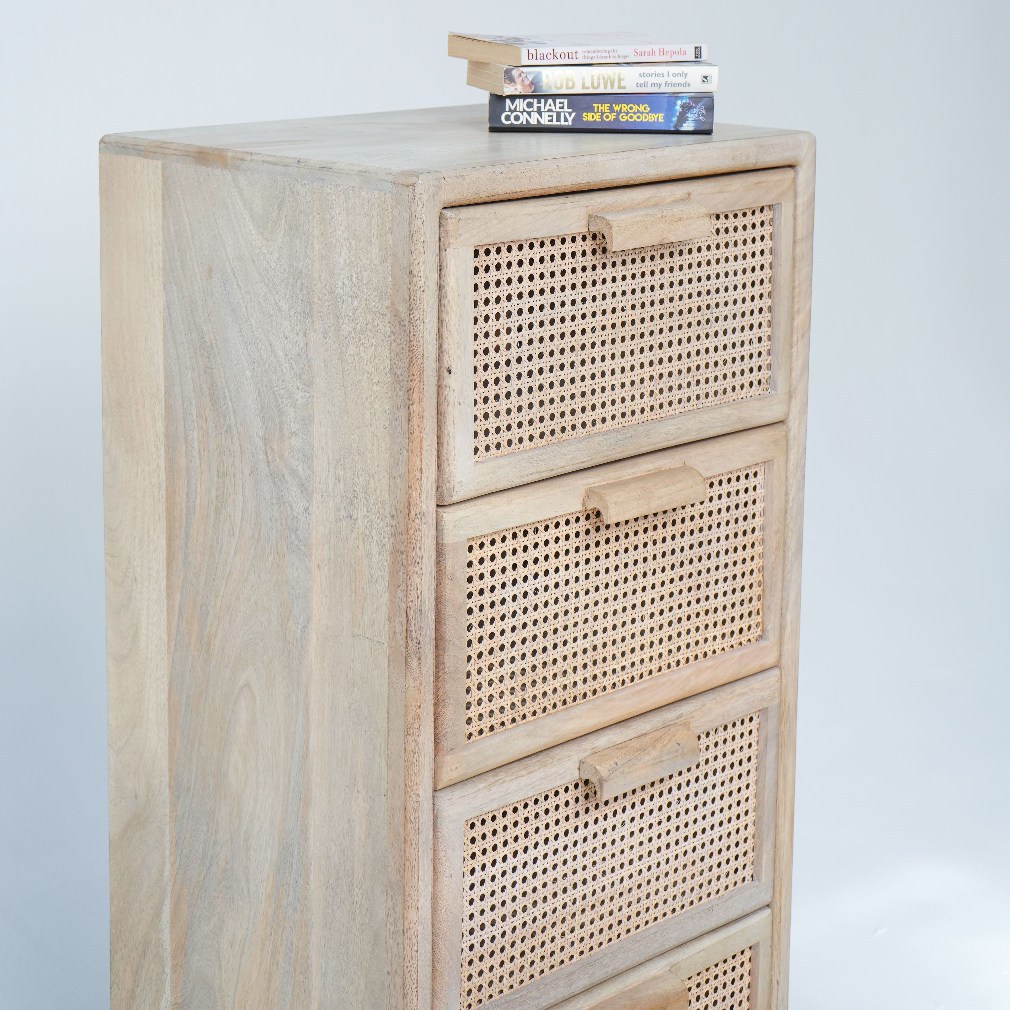CANOVIA CANE FOUR DRAWER CHEST - Art and craft furniture