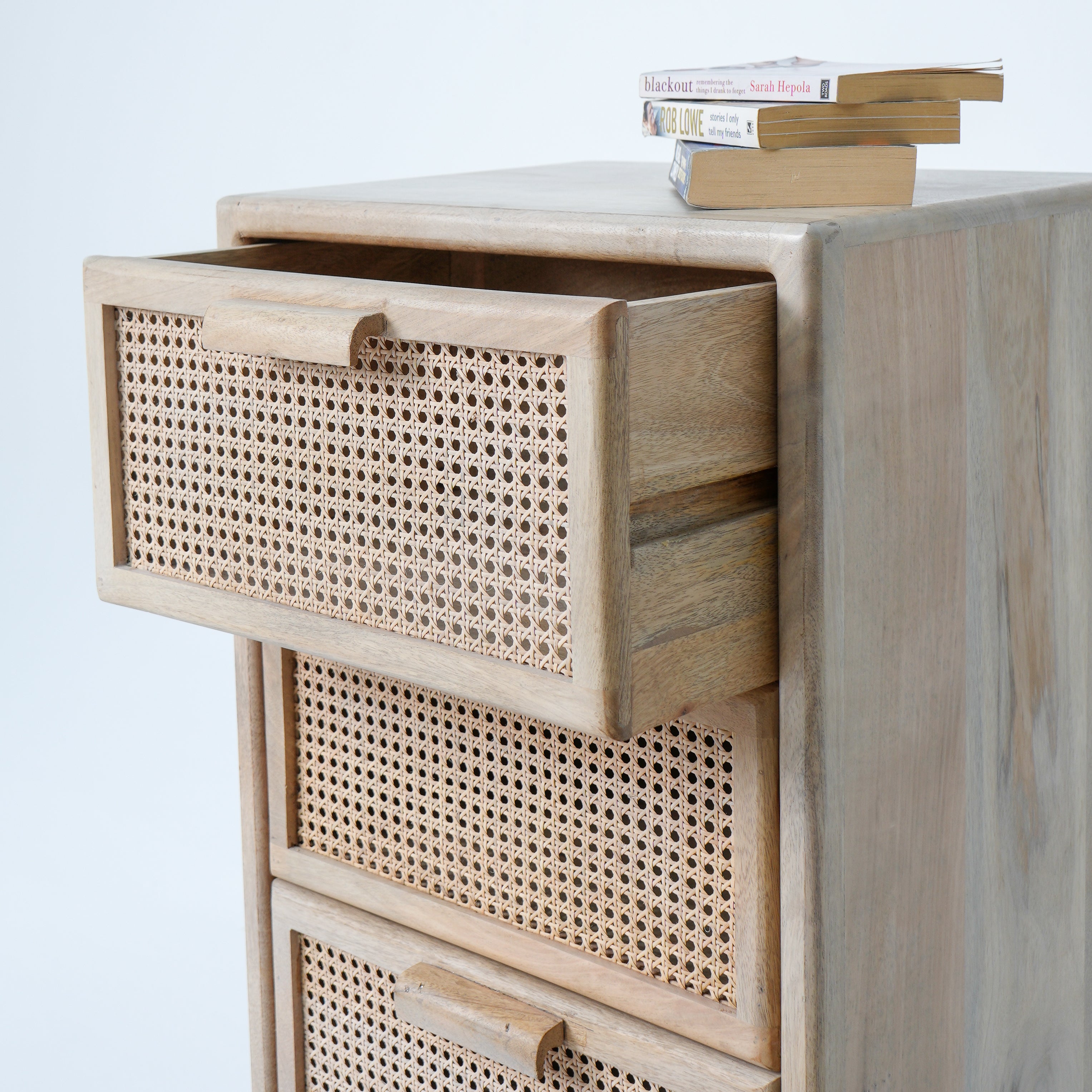 Sunshine Coast four drawer cane drawchest