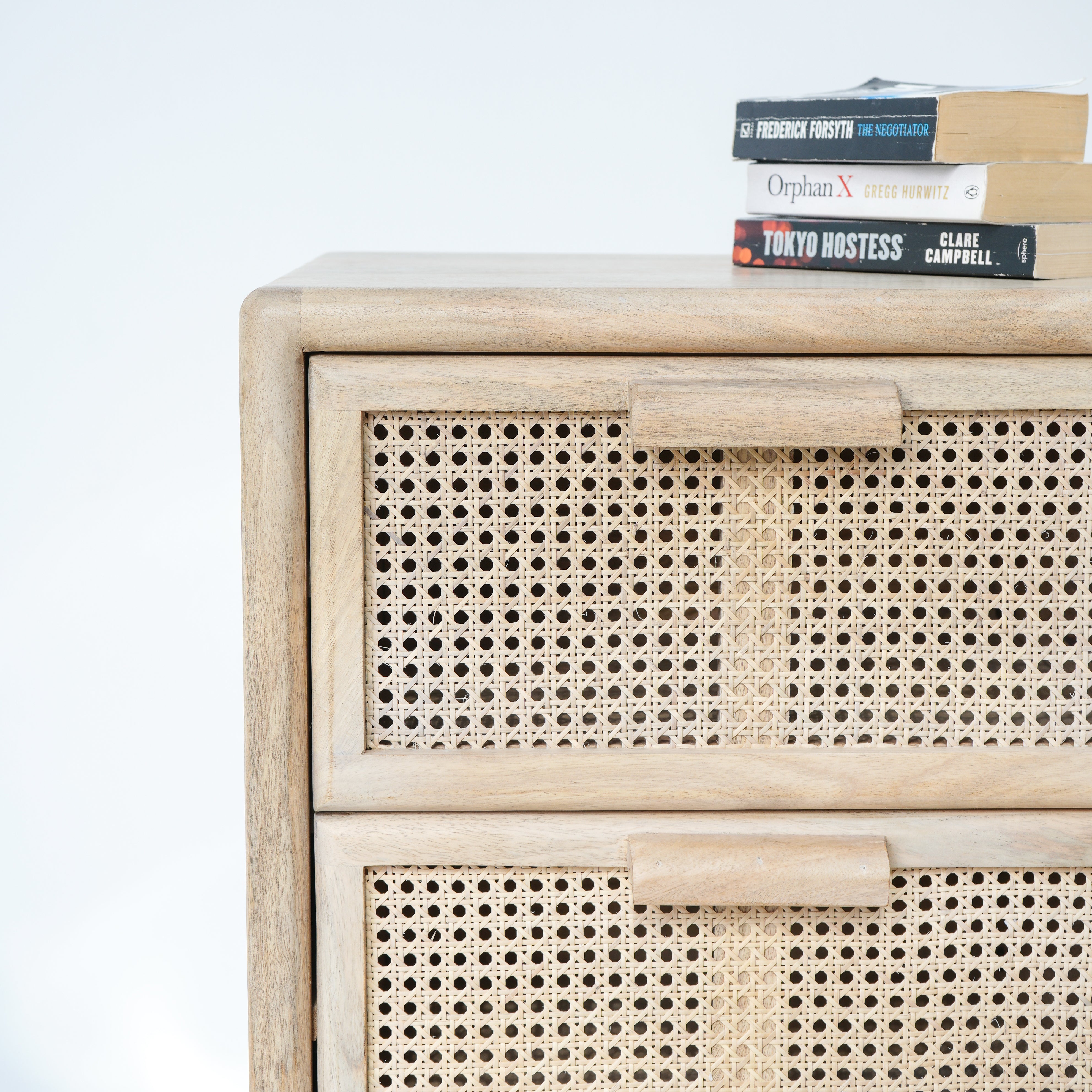 Sunshine Coast three drawer cane drawchest
