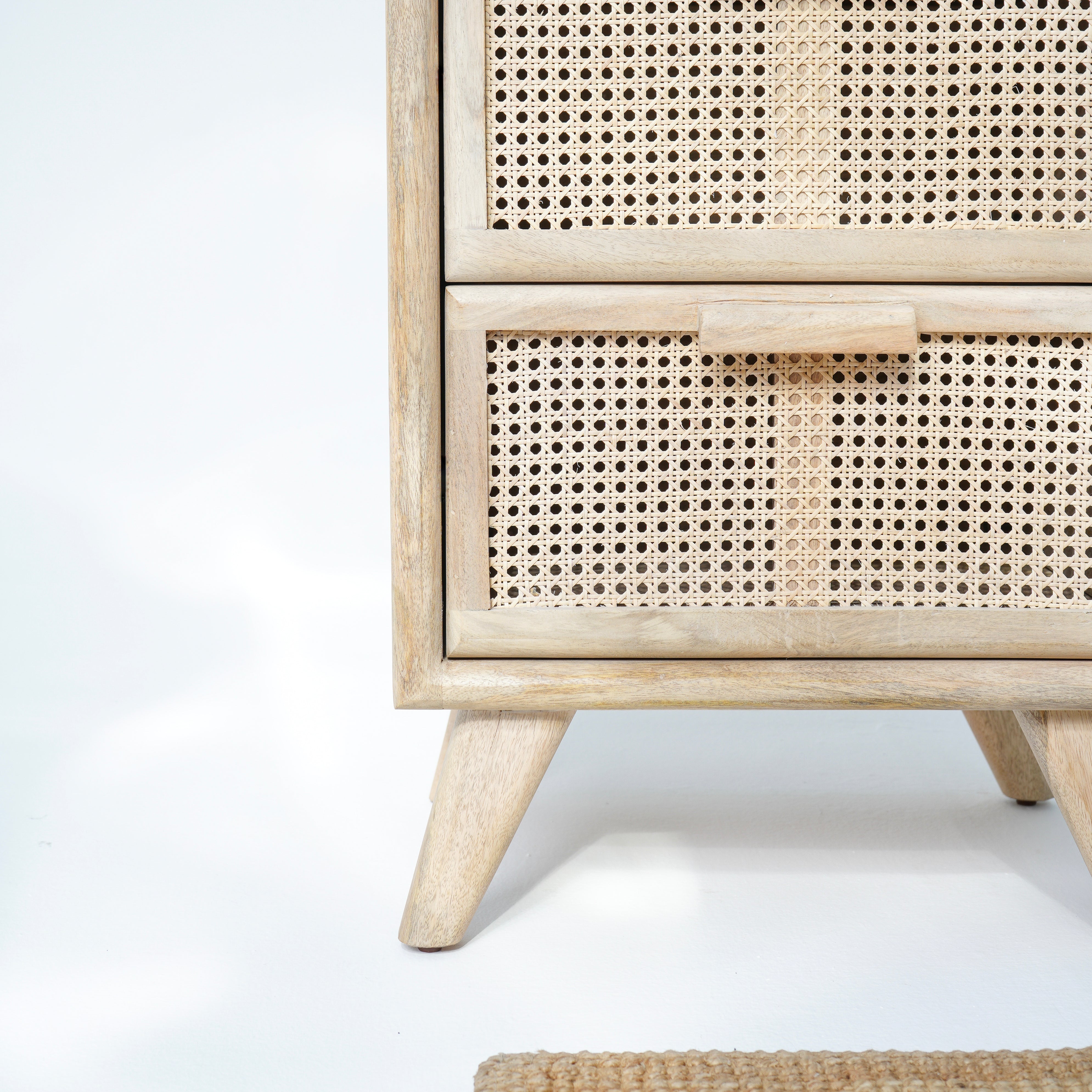 Sunshine Coast three drawer cane drawchest