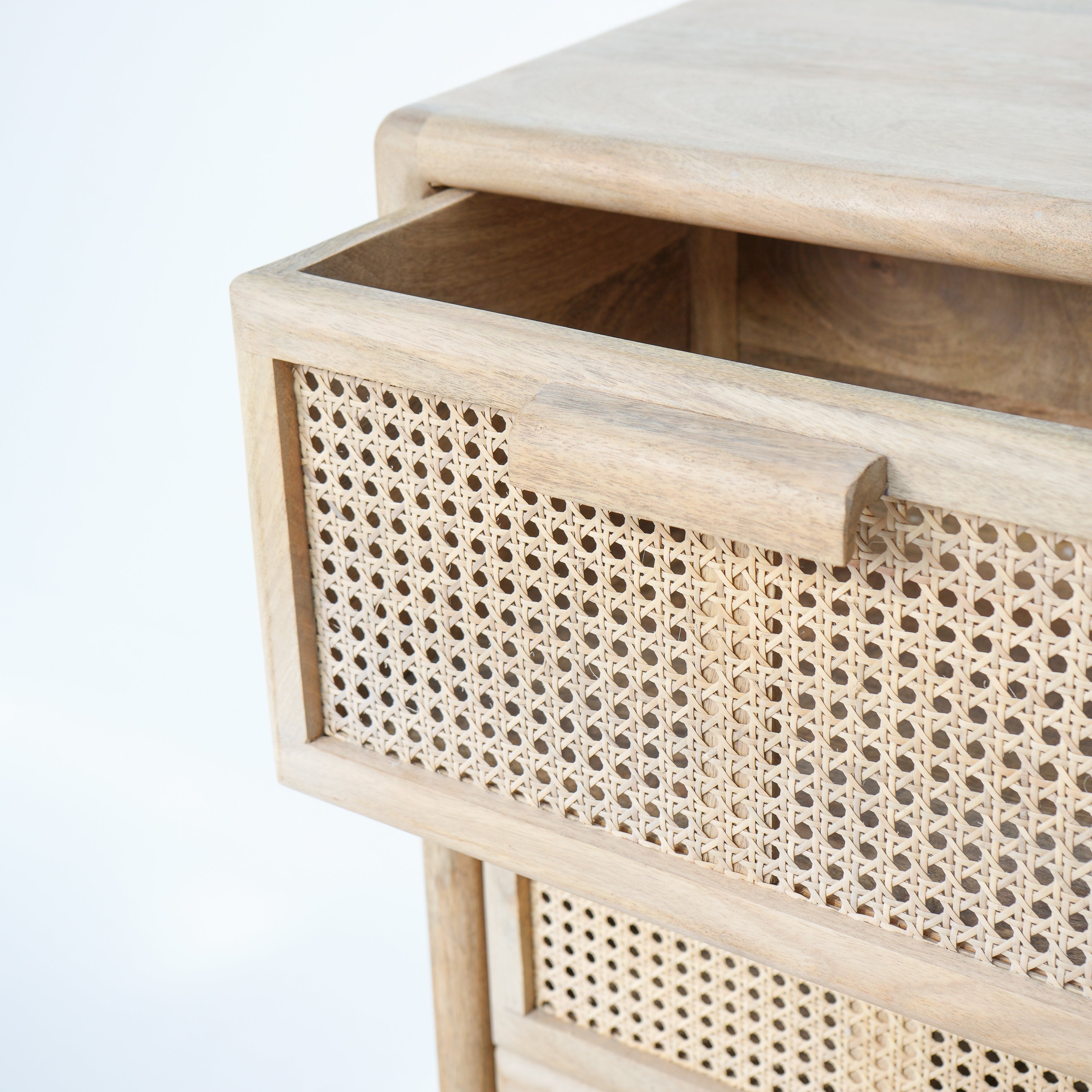 Sunshine Coast three drawer cane drawchest
