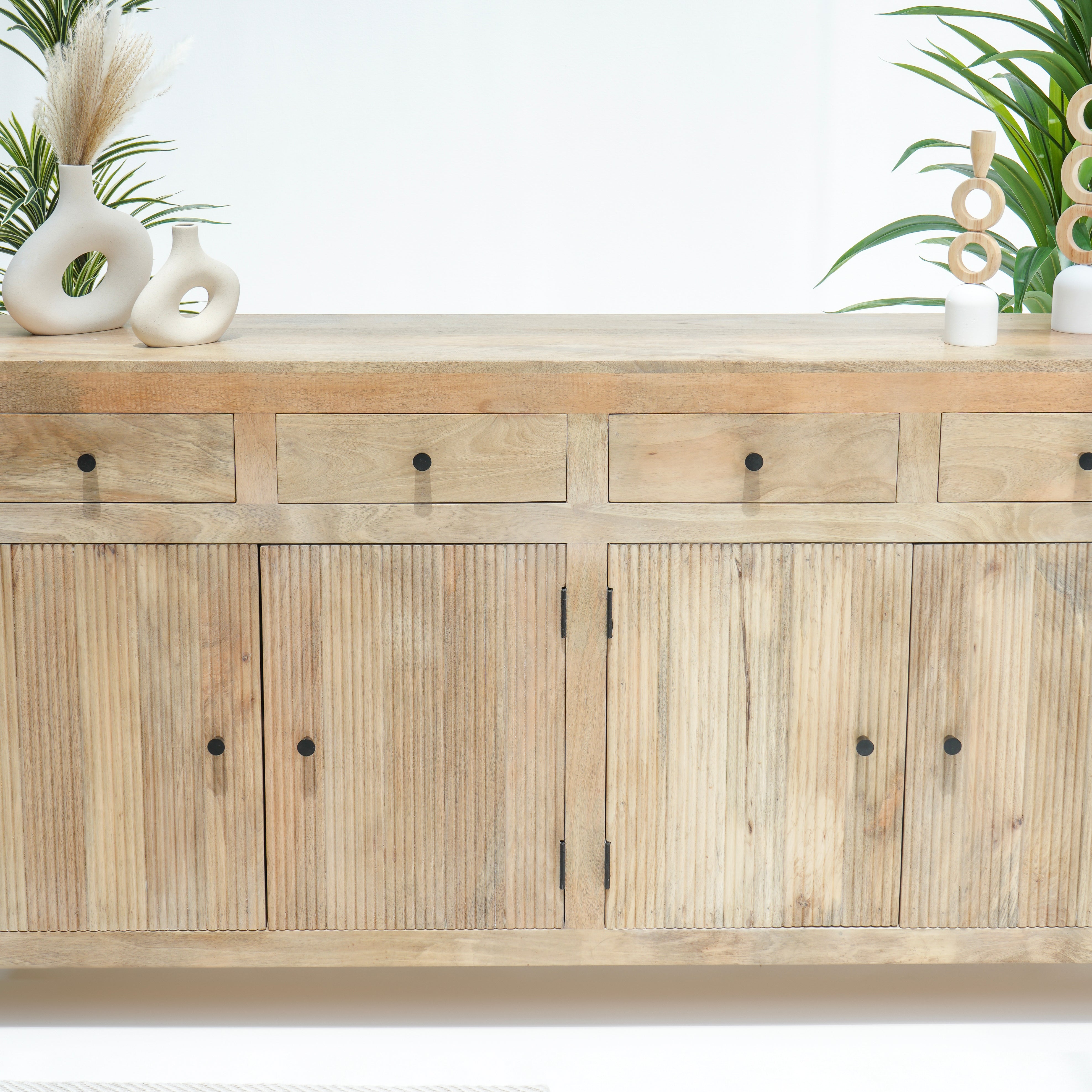 Luwin lining four door & drawer sideboard