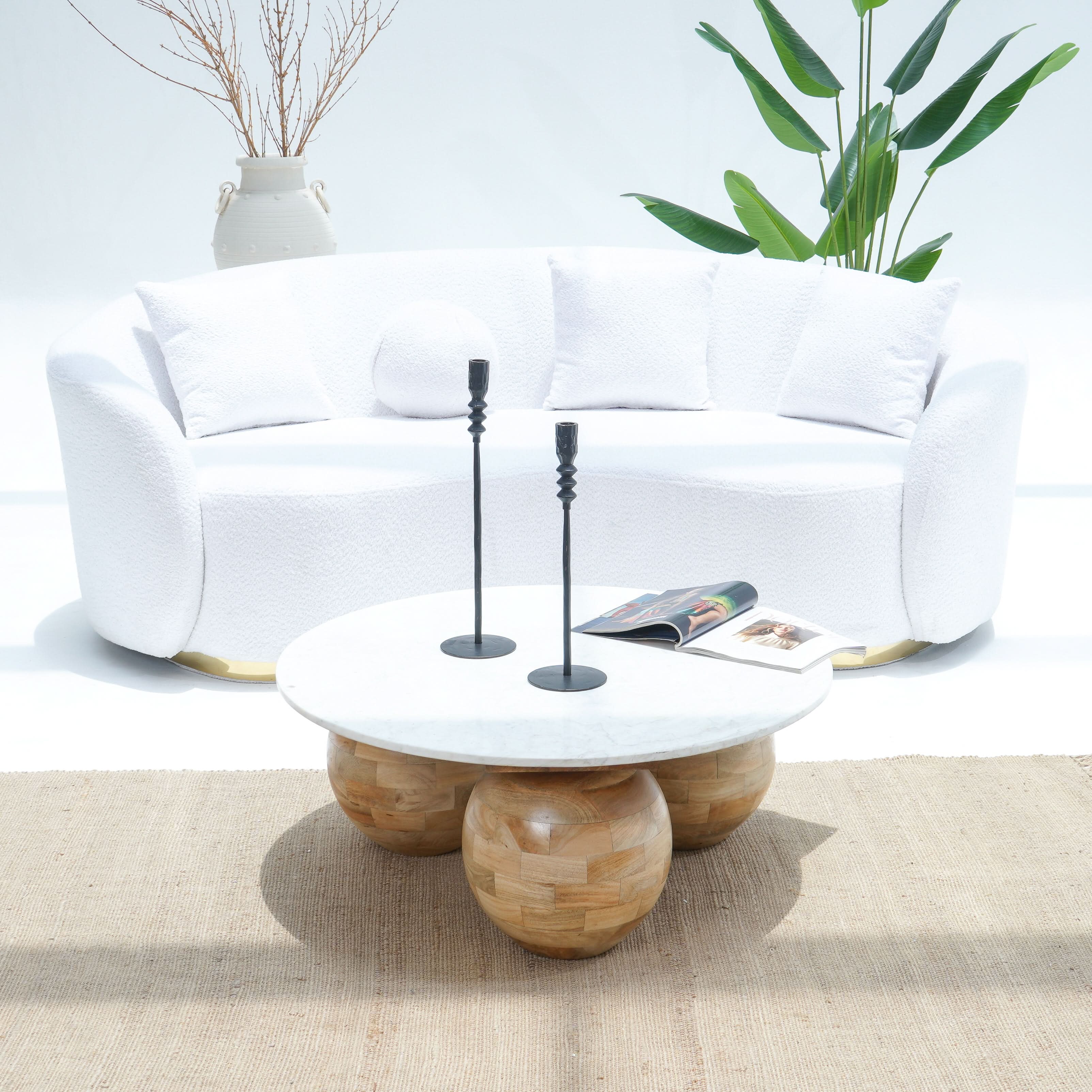 TERRALUXE MARBLE ROUND COFFEE TABLE - Art and craft furniture
