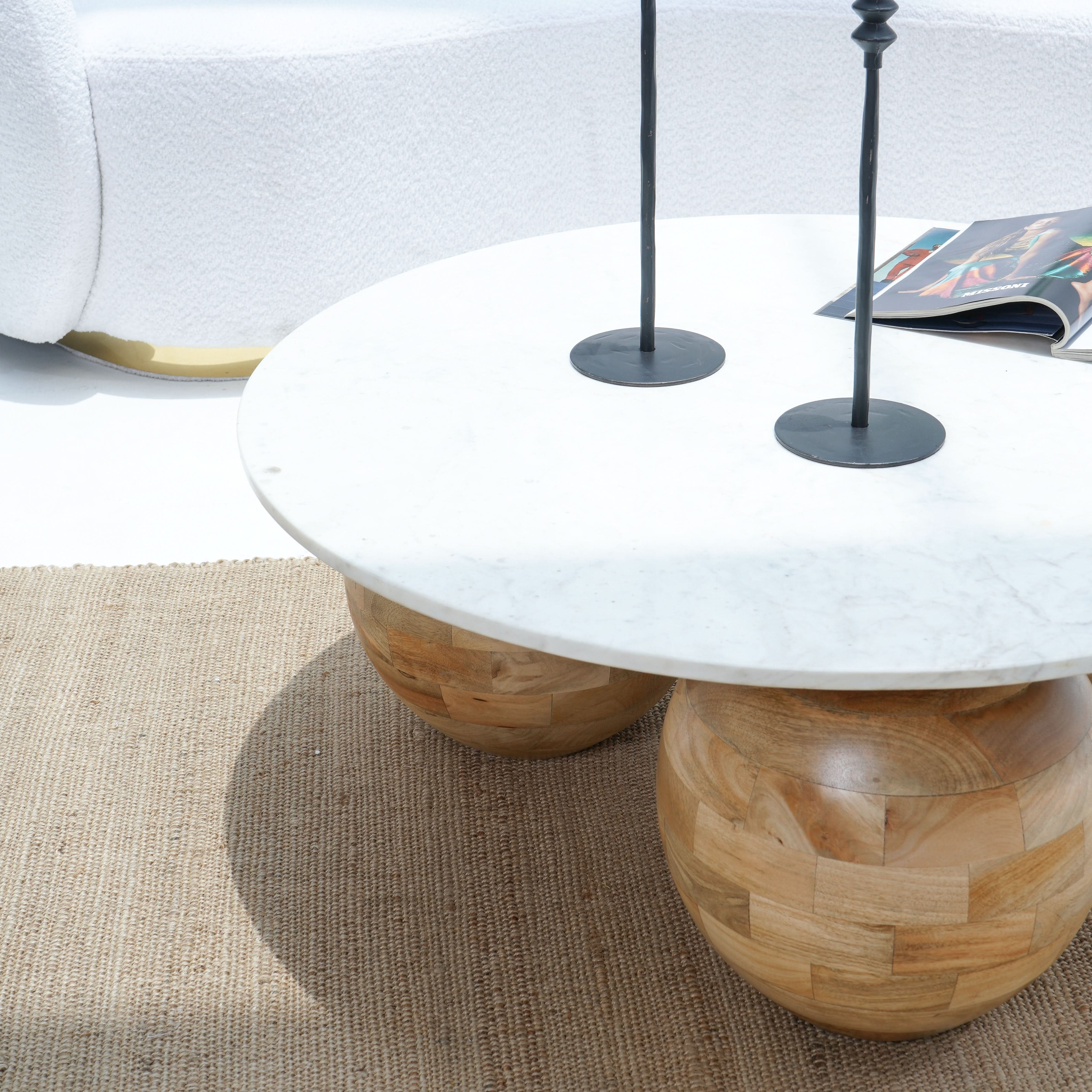 TERRALUXE MARBLE ROUND COFFEE TABLE - Art and craft furniture