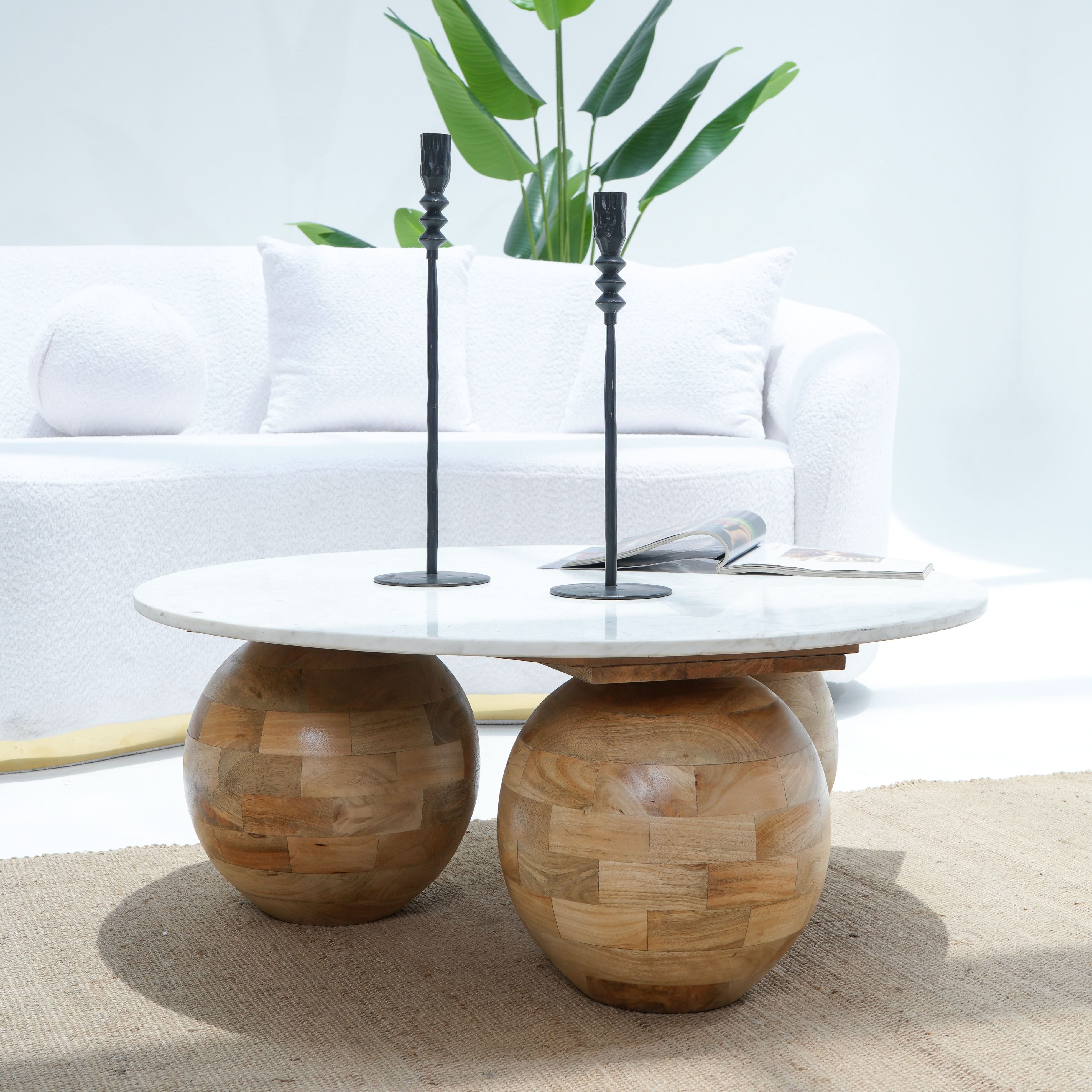 TERRALUXE MARBLE ROUND COFFEE TABLE - Art and craft furniture