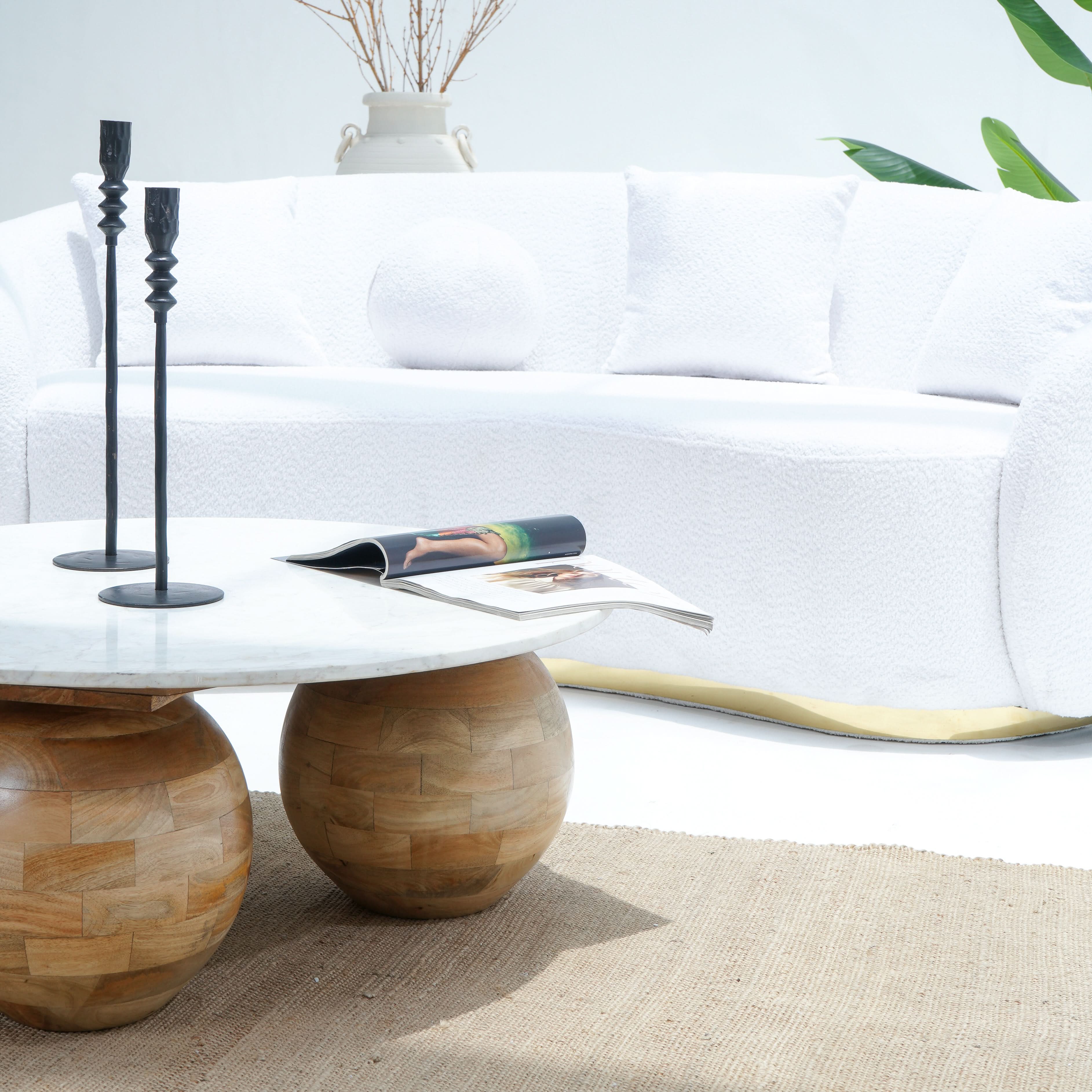 TERRALUXE MARBLE ROUND COFFEE TABLE - Art and craft furniture