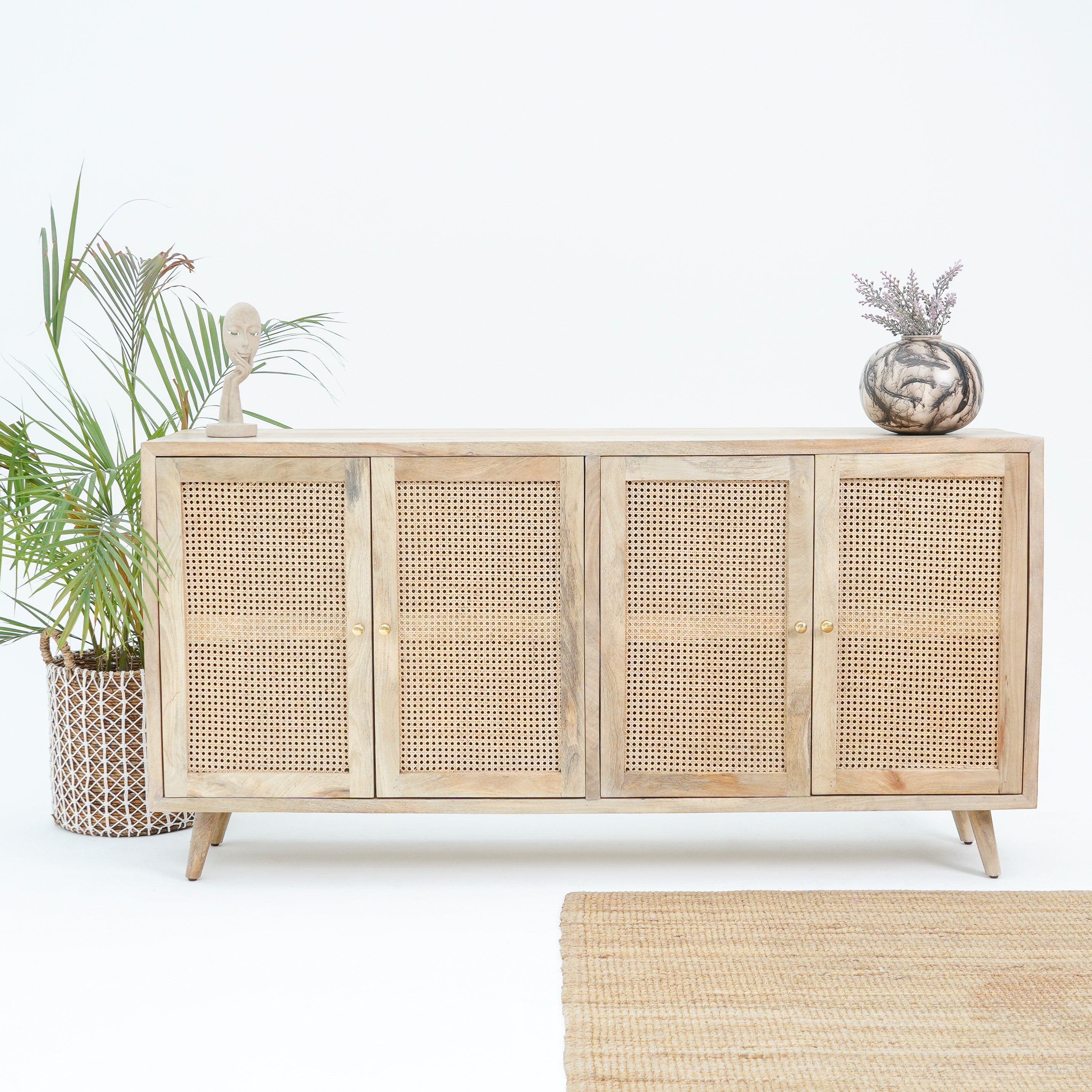 Raya four door cane sideboard