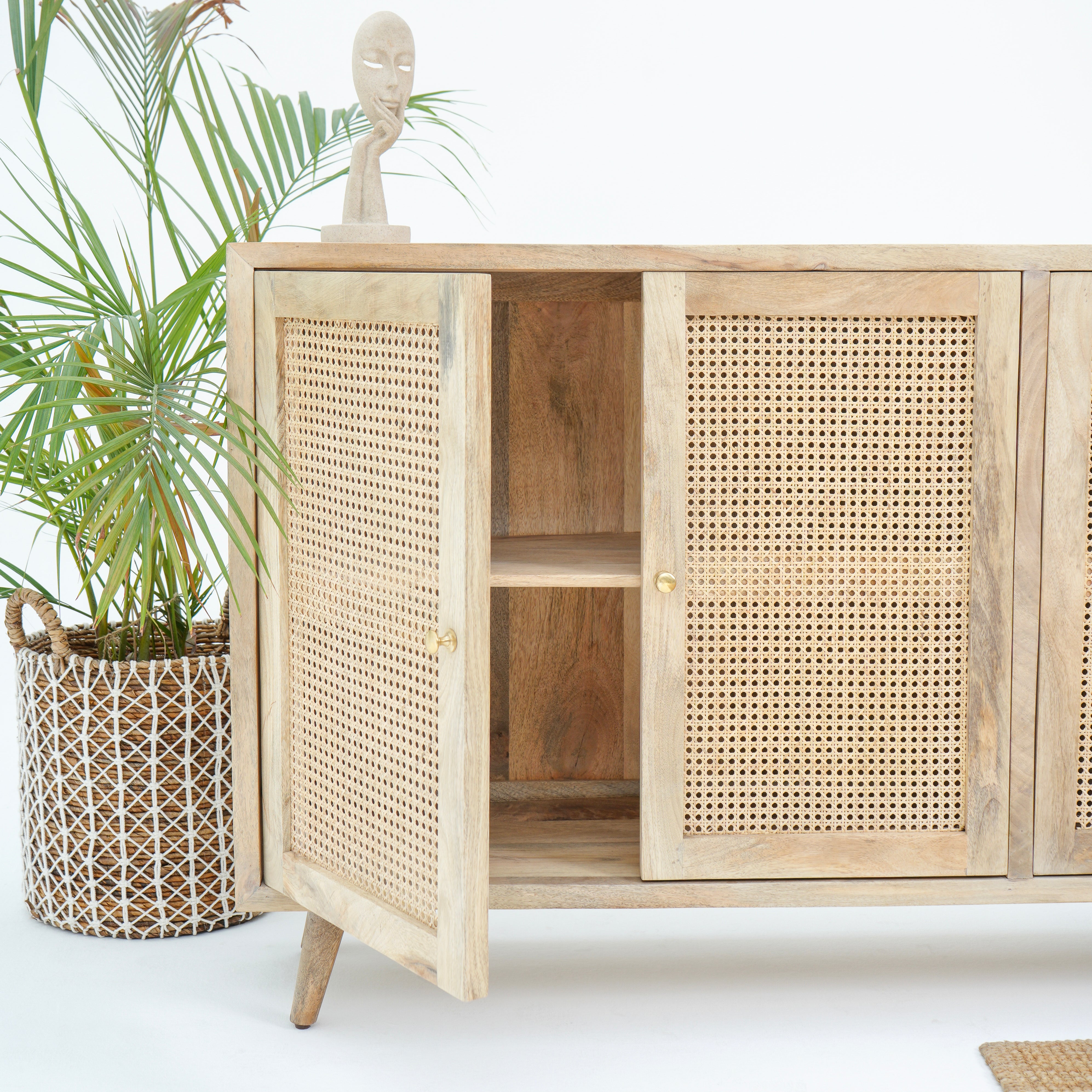 Raya four door cane sideboard
