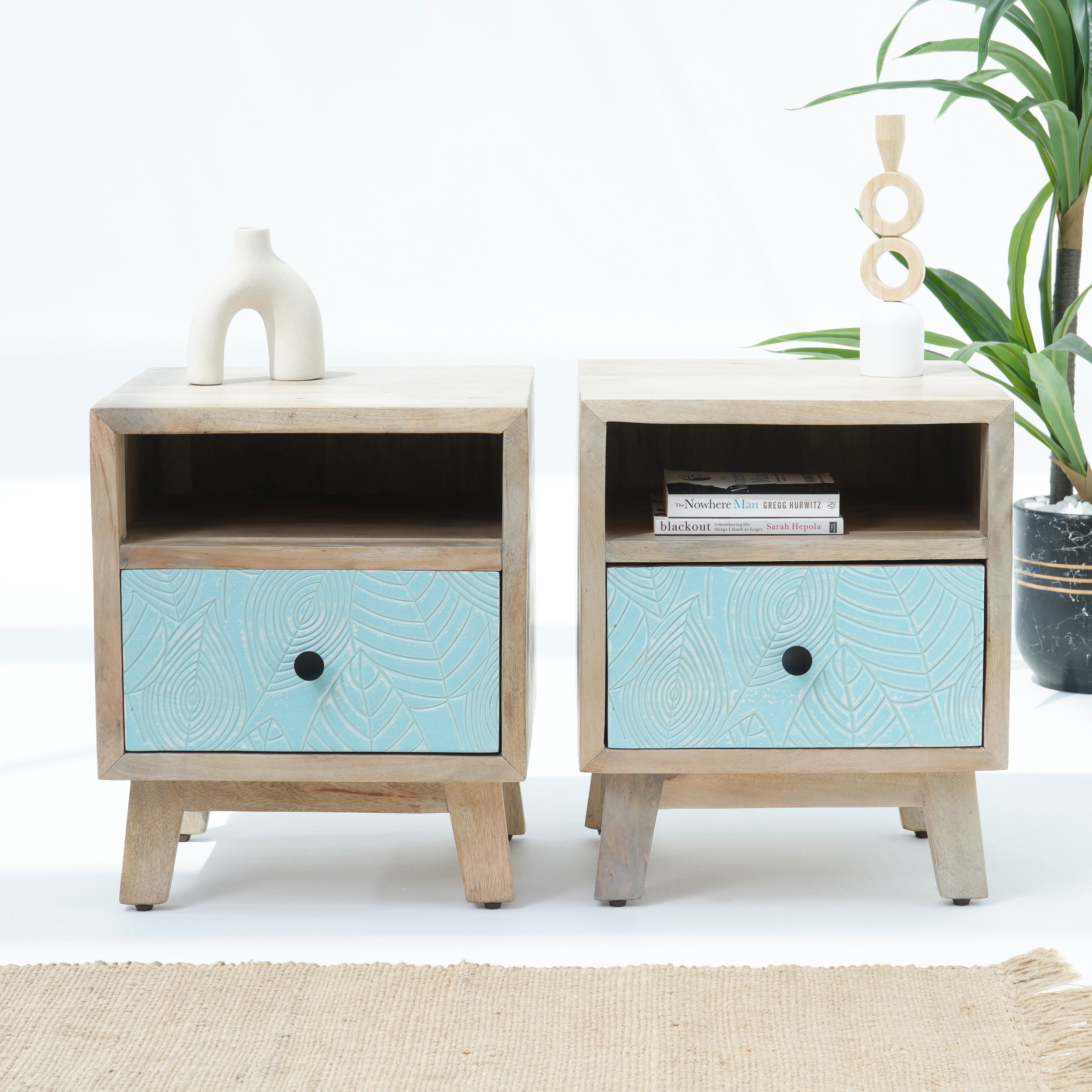 Rustic Charm End One Drawer Bedside Table