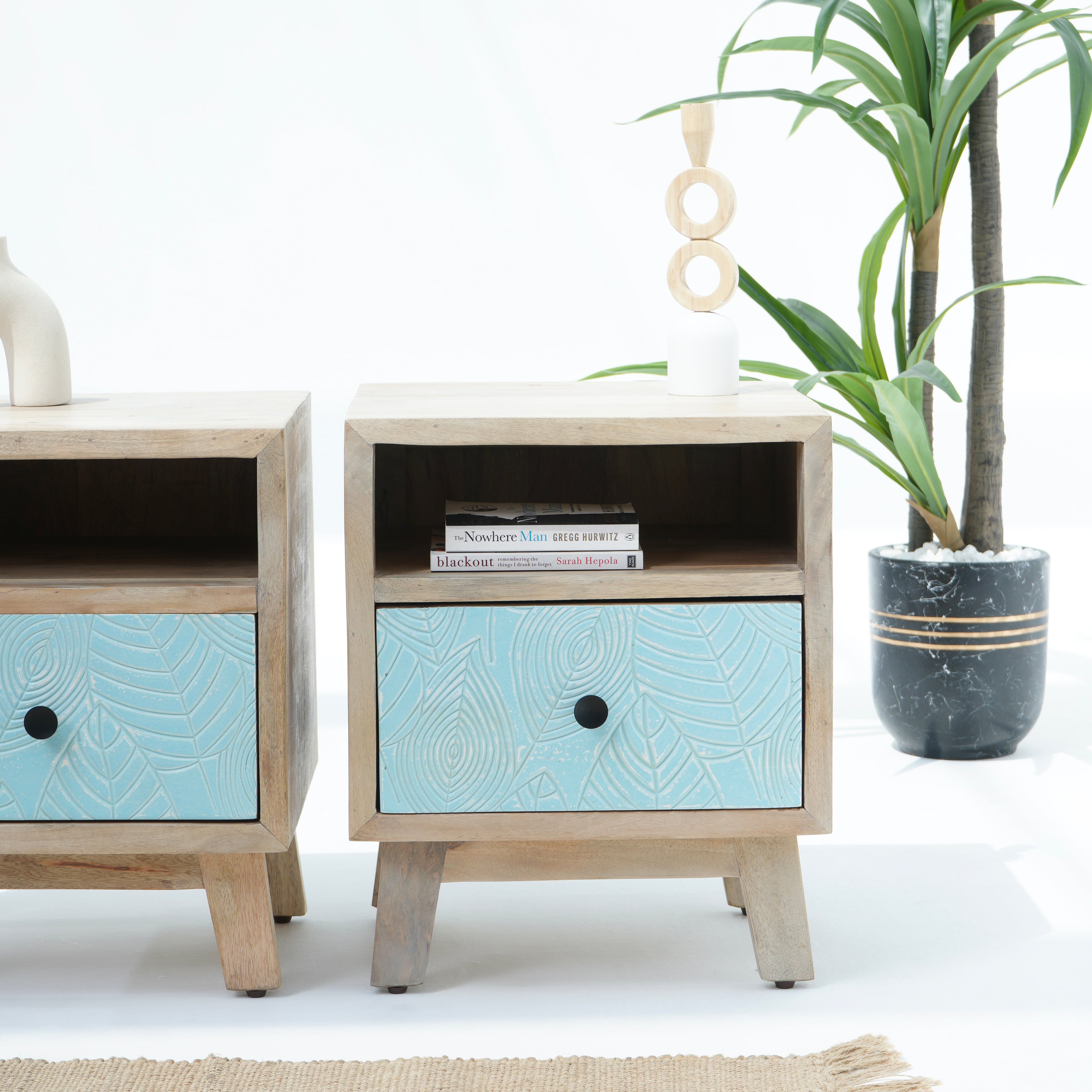 Rustic Charm End One Drawer Bedside Table